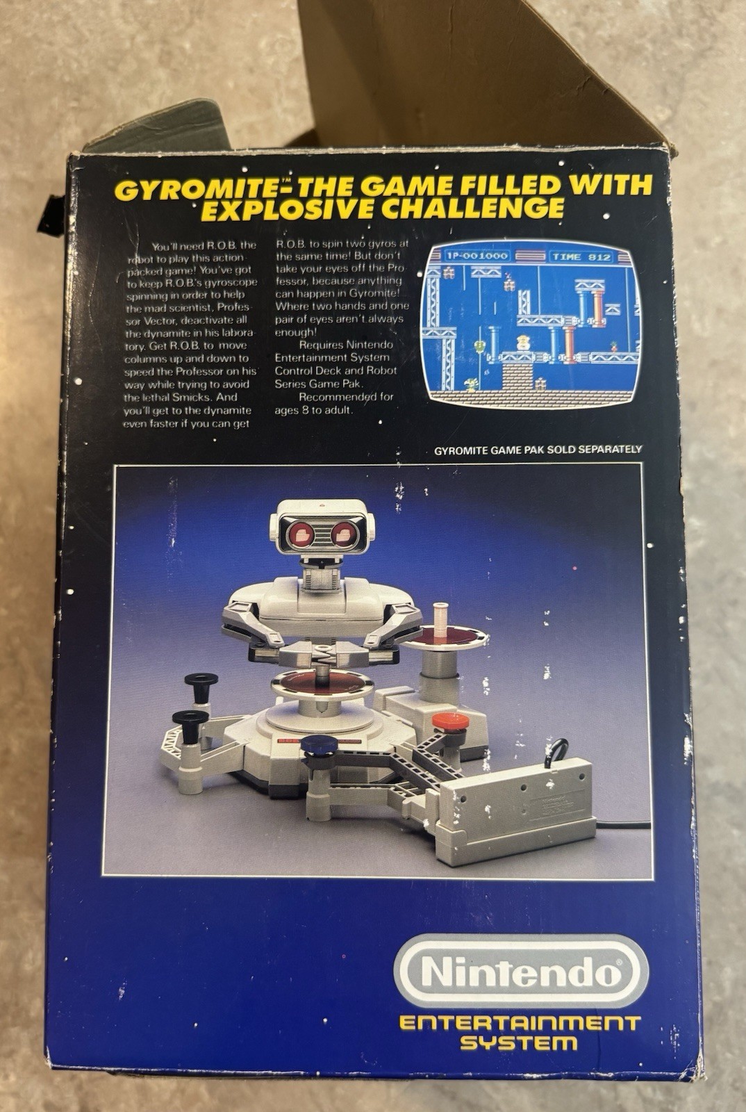 Nintendo ROB The Robot. CIB With Styrofoam. Stand Alone Version. Complete In Box
