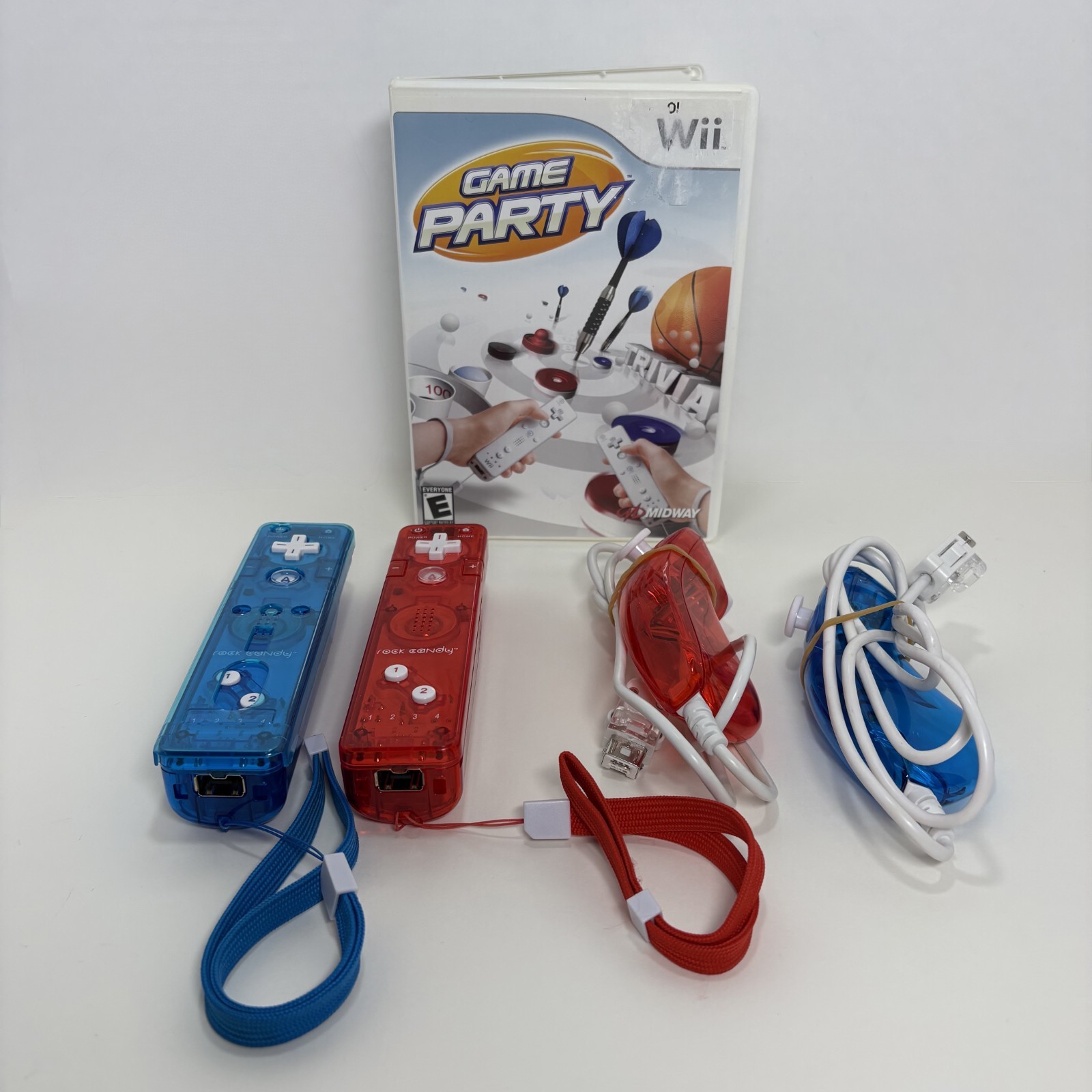 Nintendo Wii Console Power Brick Cables Candy Remotes Nunchuck Games Sensor Bar