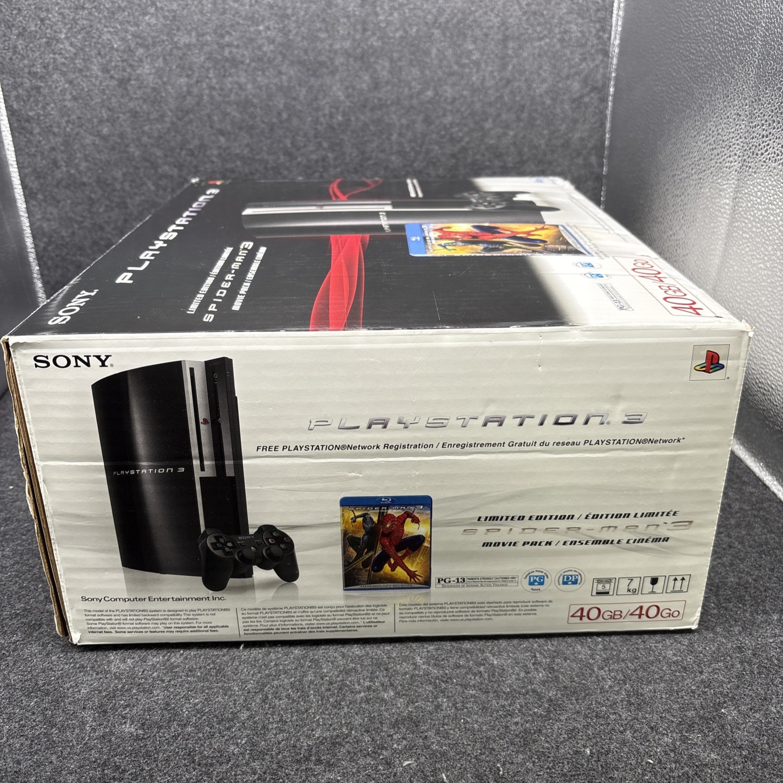 PlayStation 3 Spider-Man 3 Edition 40GB Piano Black Console – CIB Good Condition