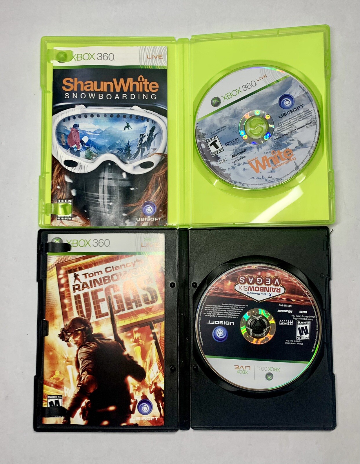 Microsoft Xbox 360 Slim 250GB Black Console Kinect Tested Working + Games