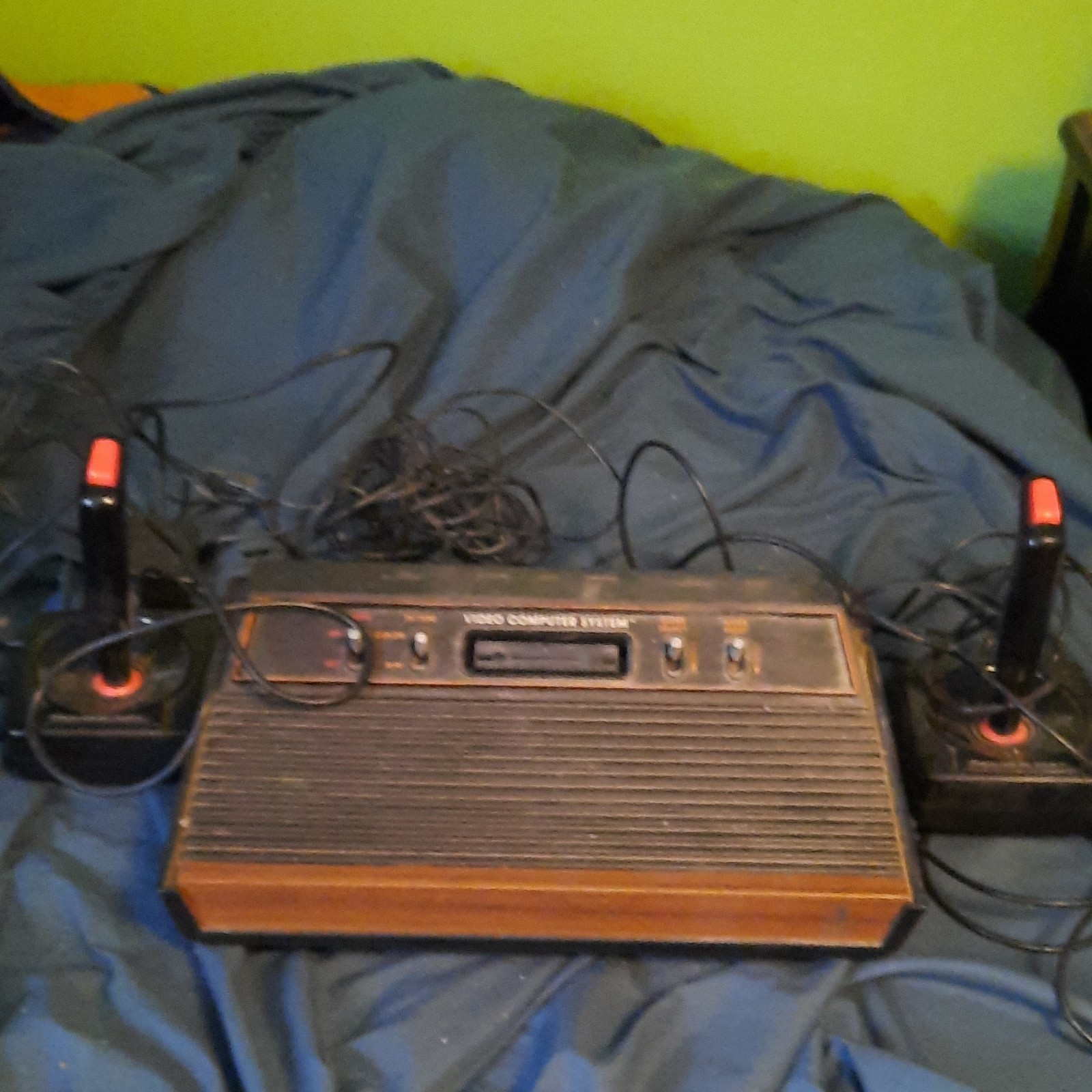 Atari CX-2600 A Home Console Black Brown RF with Two Joysticks READ DISCRIPTION