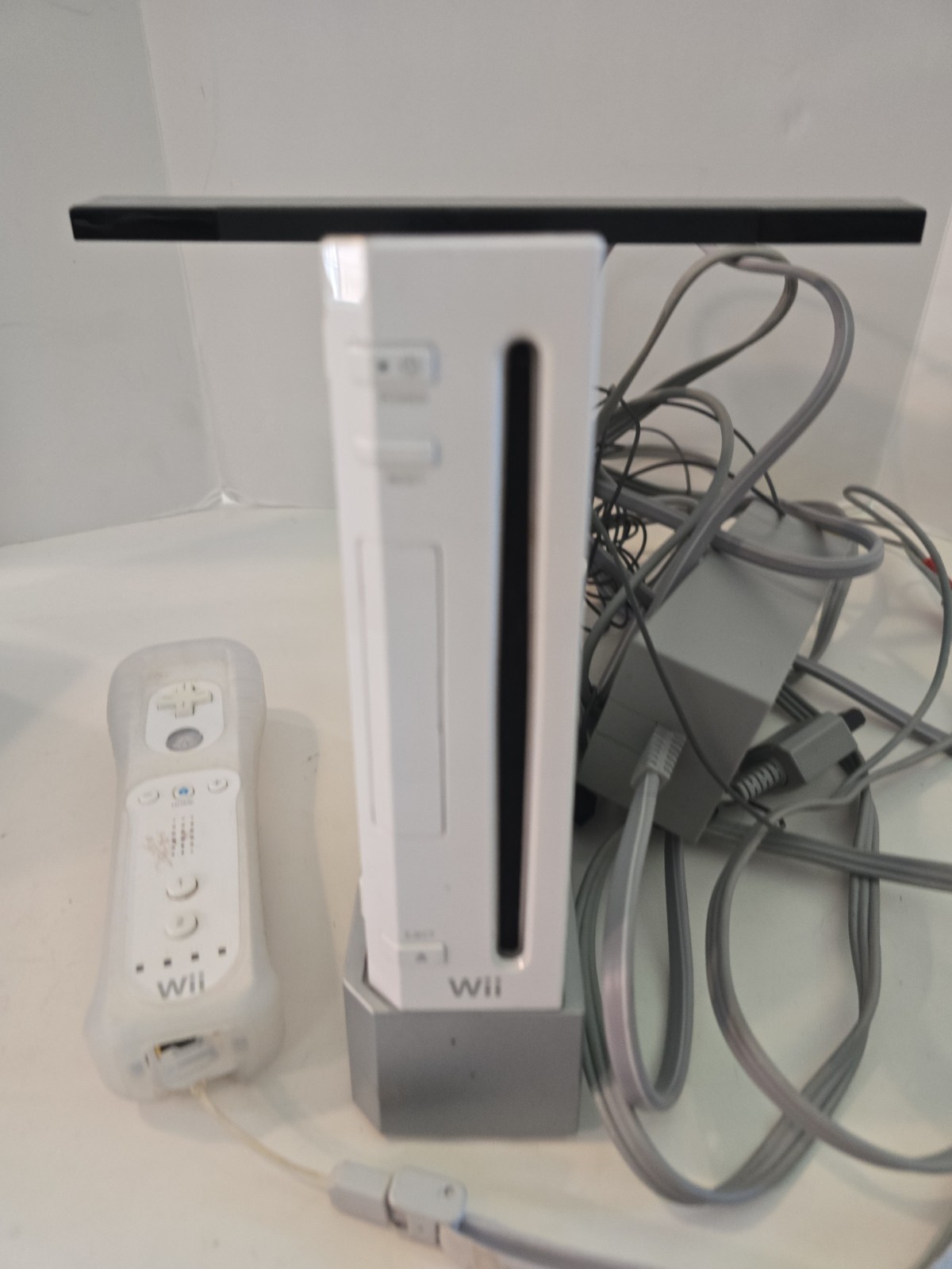 Nintendo Wii Console With System 1 Controllers And Sensor Power Cords