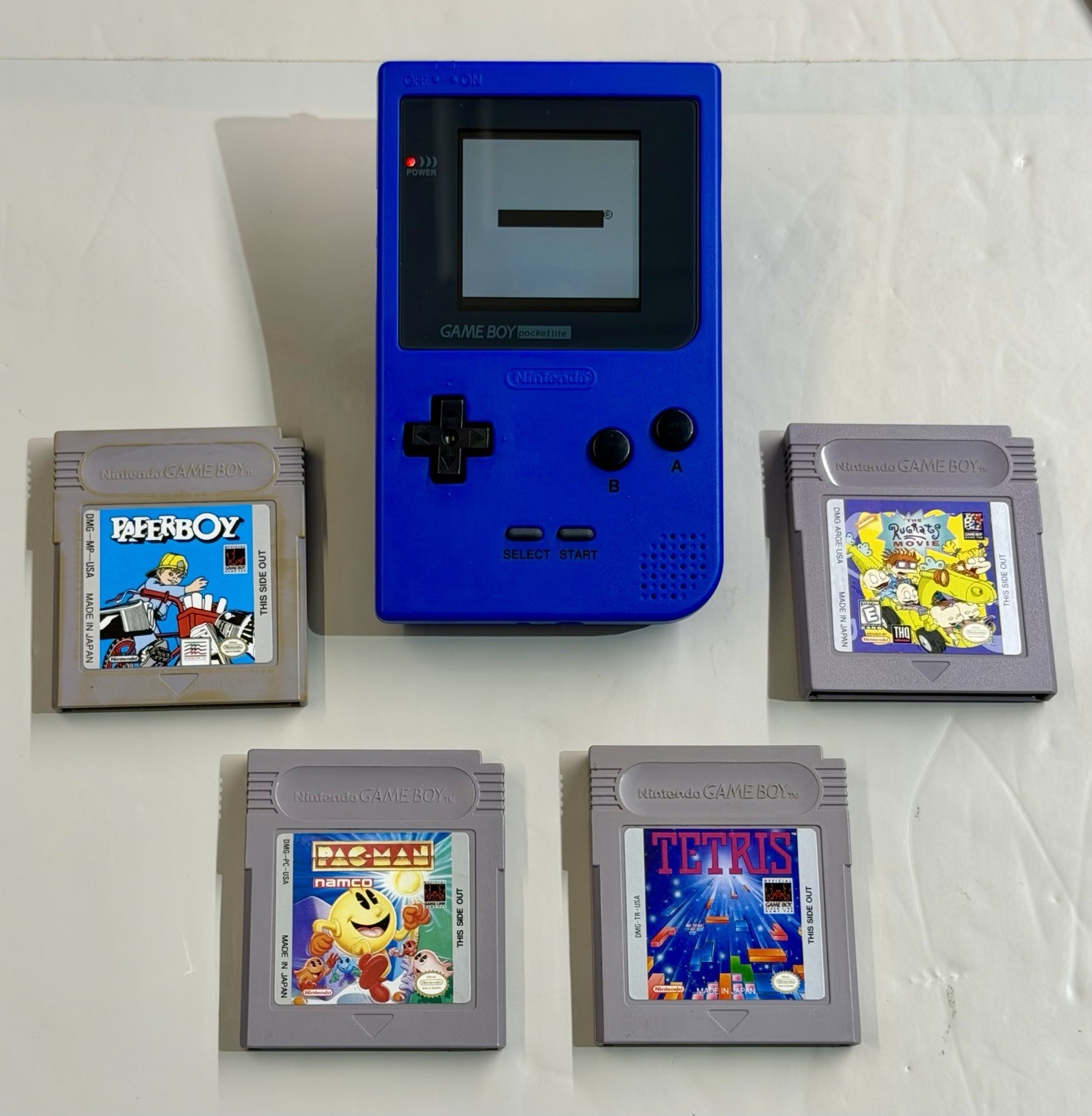 Nintendo Game Boy Pocket Lite Blue – LED Backlit Display Mod w/ 4 Games – Tetris