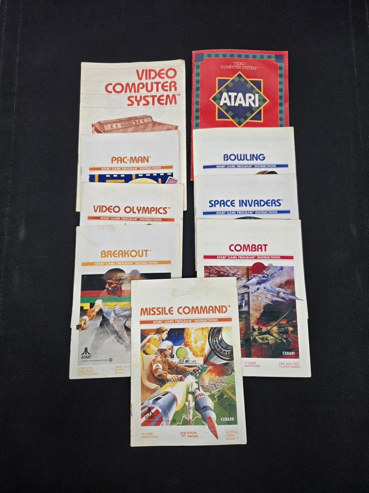 Vintage Atari CX-2600A Console With 10 Games And Accessories. Untested