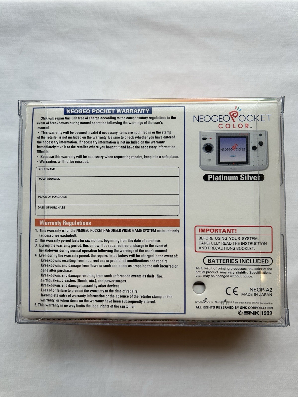 Neo Geo Pocket Color Console