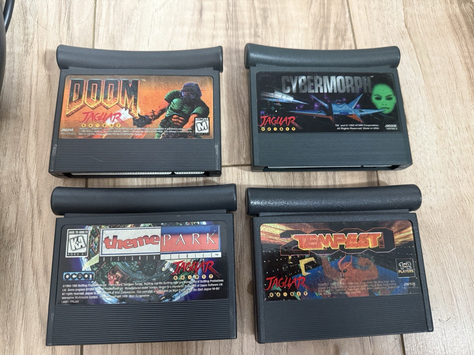 Atari Jaguar Console TESTED Bundle NTSC w/ 2 Controllers, Power Supply & 4 Games