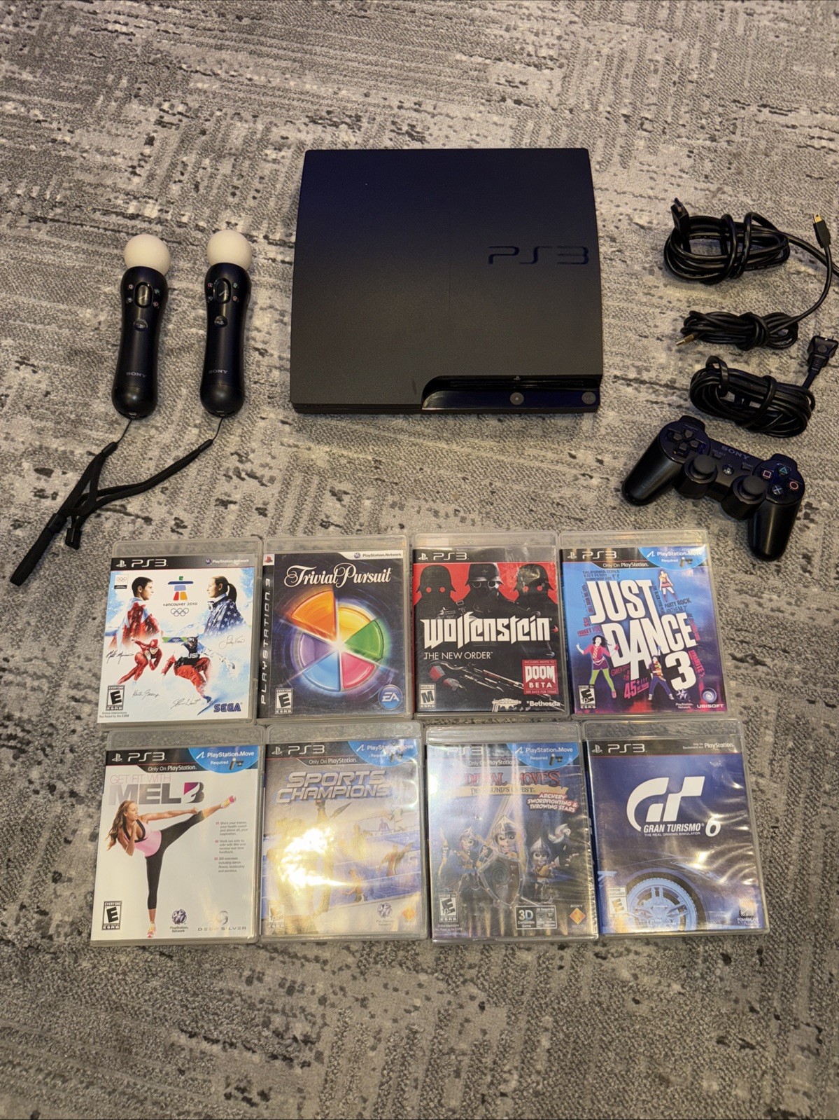 Sony PlayStation 3 PS3 Slim Console CECH-3001B 320GB – Games – Remote – Extras!