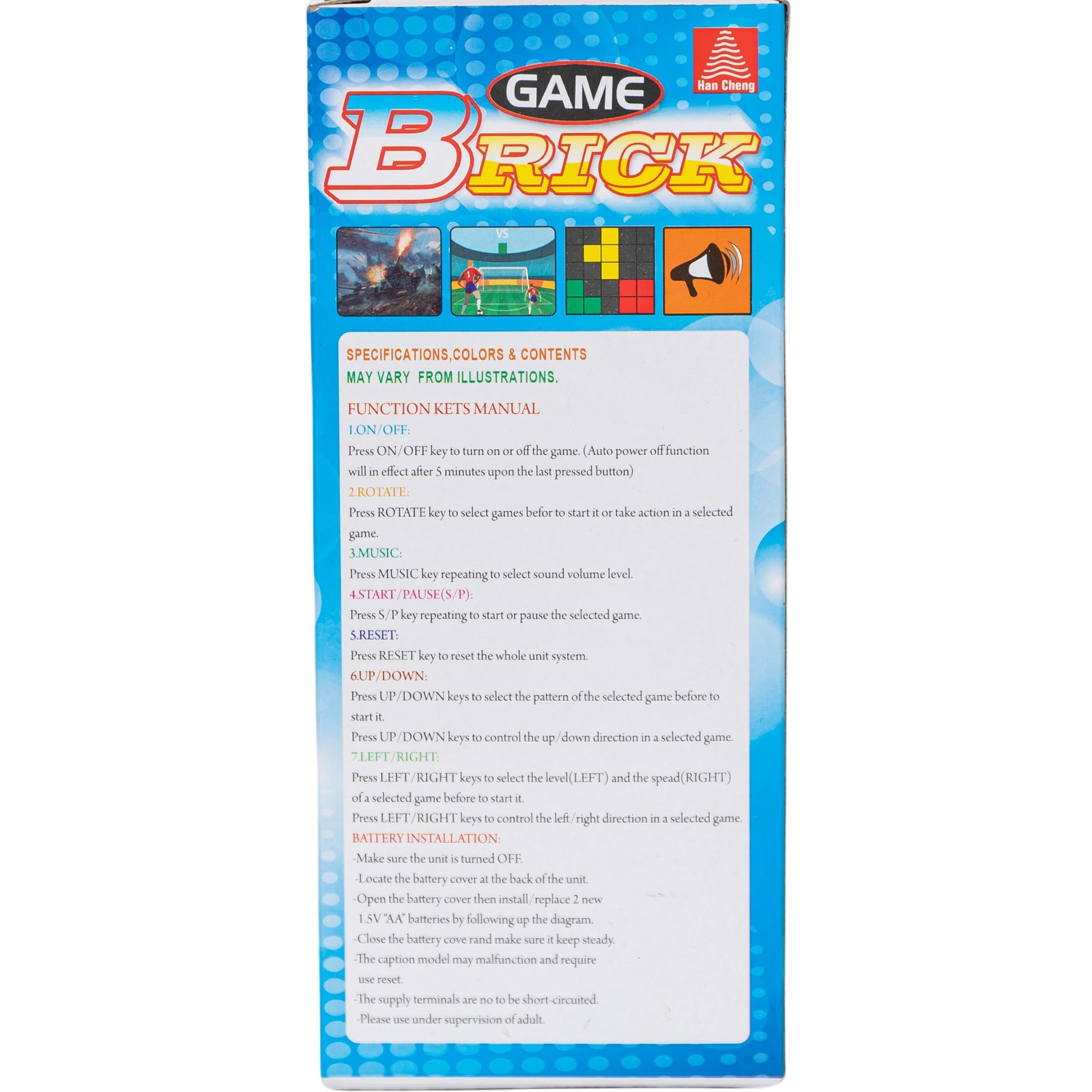 Handheld Brick Game Console,3.5-inch Large Screen Black Handheld Building Blo…