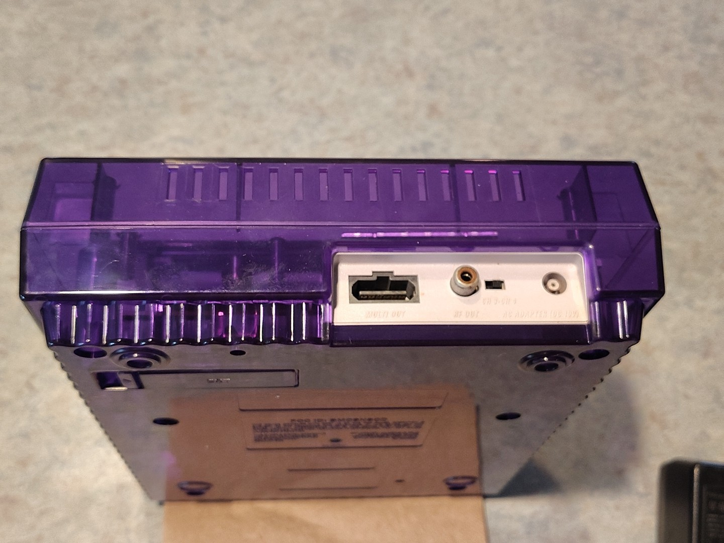 Super Nintendo Entertainment System New Clear Purple Shell Console, Controller +