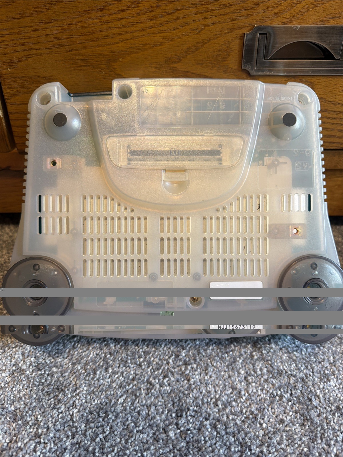 Nintendo 64 N64 Ice Blue Clear Console W/4 Controllers And Mario Tennis
