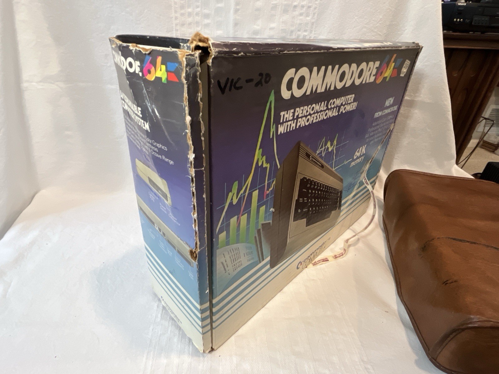 Commodore 64 Console + 1541 Disk Drive + Box/Accessories: Powers On – No Video