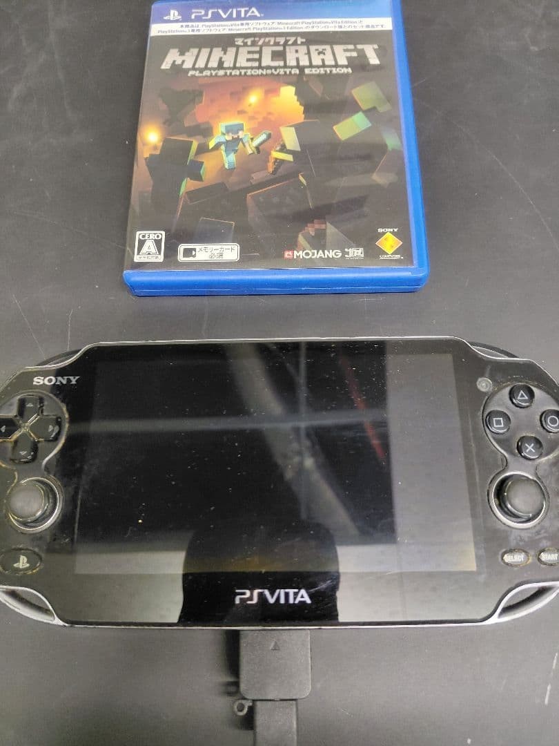 Sony PlayStation PS Vita PCH-1000 Crystal Black w/minecraft Tested