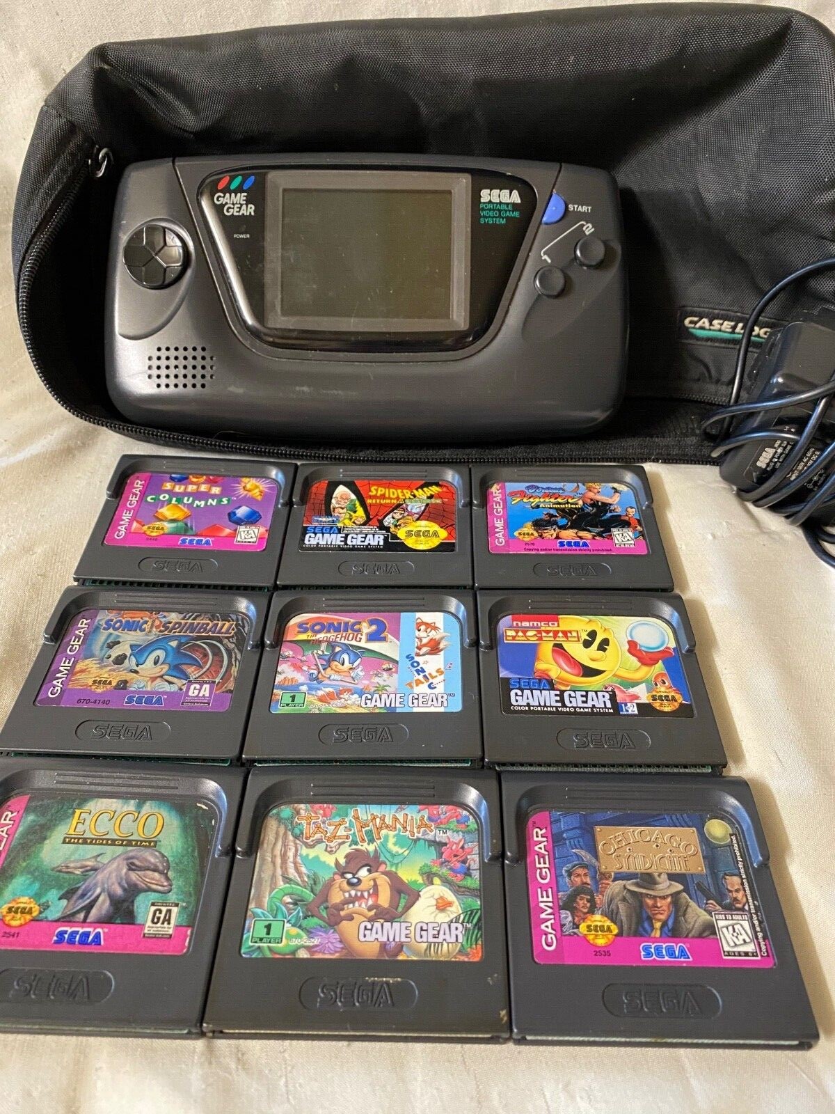Sega Game Gear Handheld Console – Black with 9 GAMES! SONIC, PAC-MAN, SPIDER-MAN