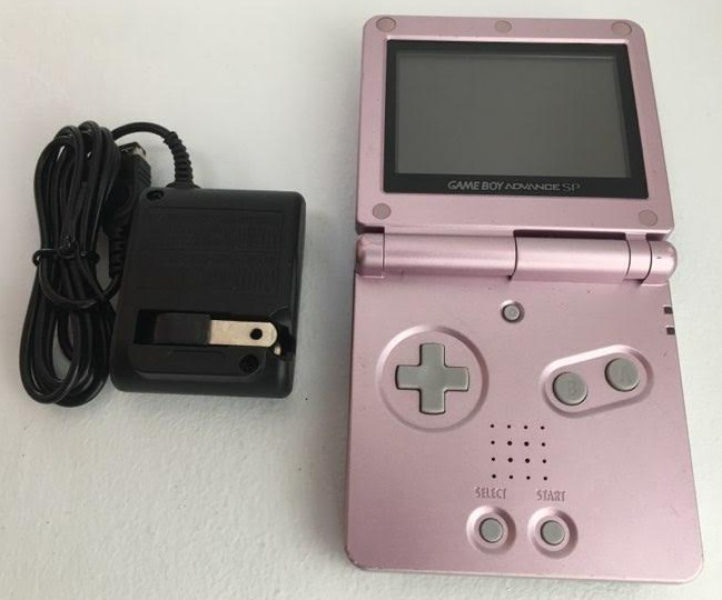 Nintendo Game Boy Advance SP Pearl Pink AGS 001 Tested Working + Charger OEM