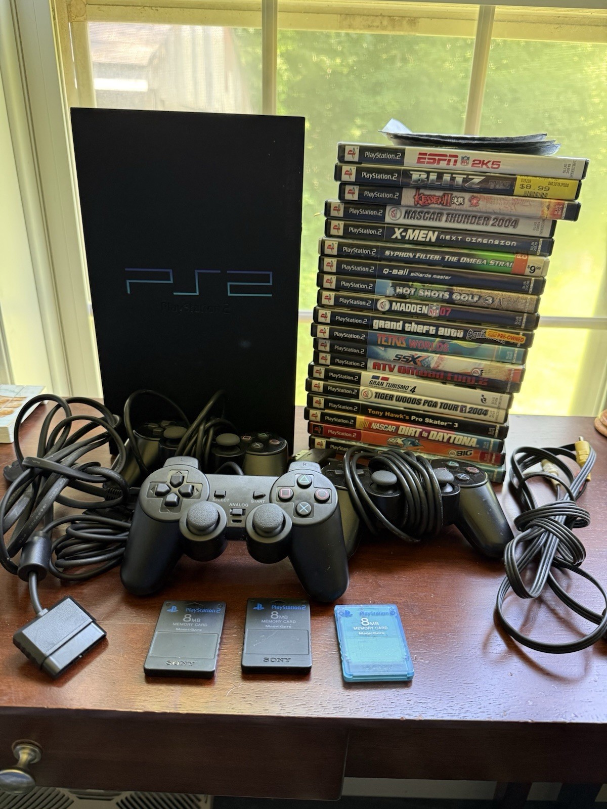 Sony PS2 Fat Console , 3 Controllers, 3 Memory Cards & 25 Games, Works Great🕹️
