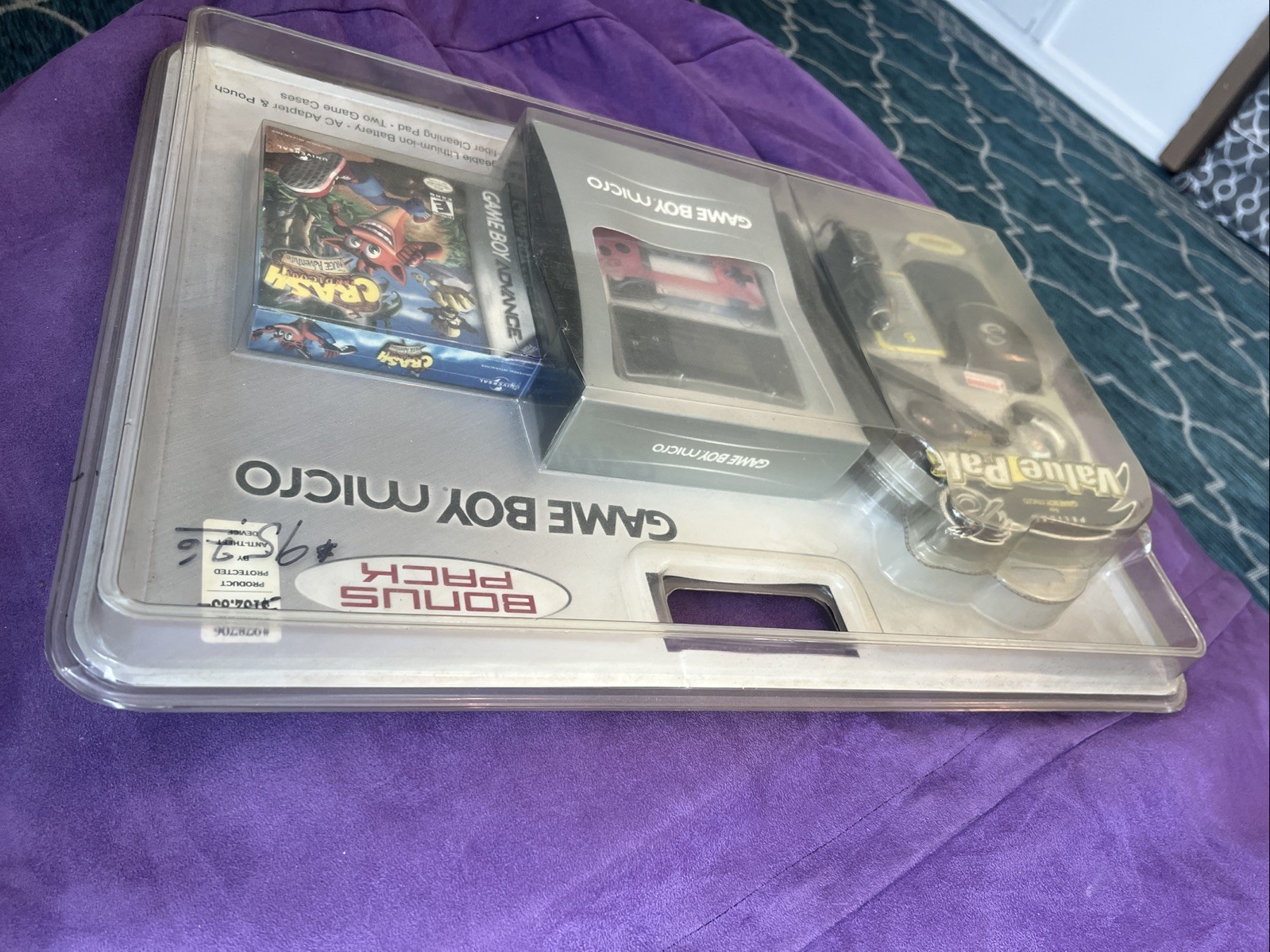 Nintendo Game Boy Micro Silver Handheld System+Accessories Bundle Crash New