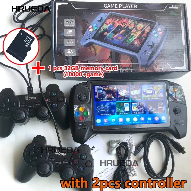 Retro Video Game Classic Console Portable 7 inch Game Screen Display 6000 Games
