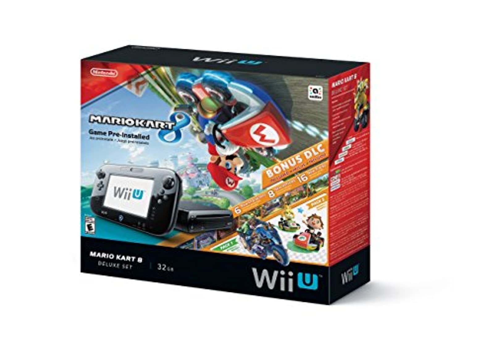 Nintendo Wii U 32GB Mario Kart 8 Deluxe Set Console Bundle Very Good 0Z