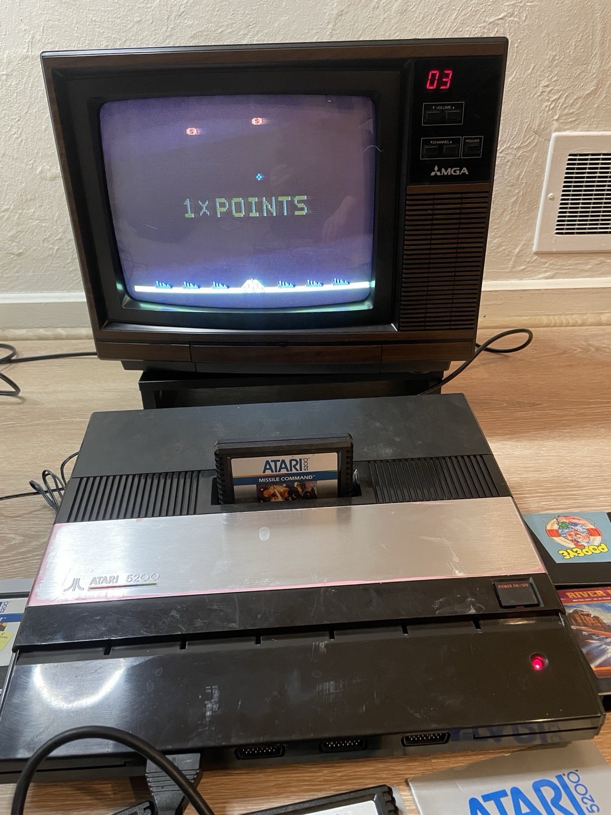 Atari 5200 4 Port Console, Rebuilt Controller, Power Mod, 9 Games. Fully Tested