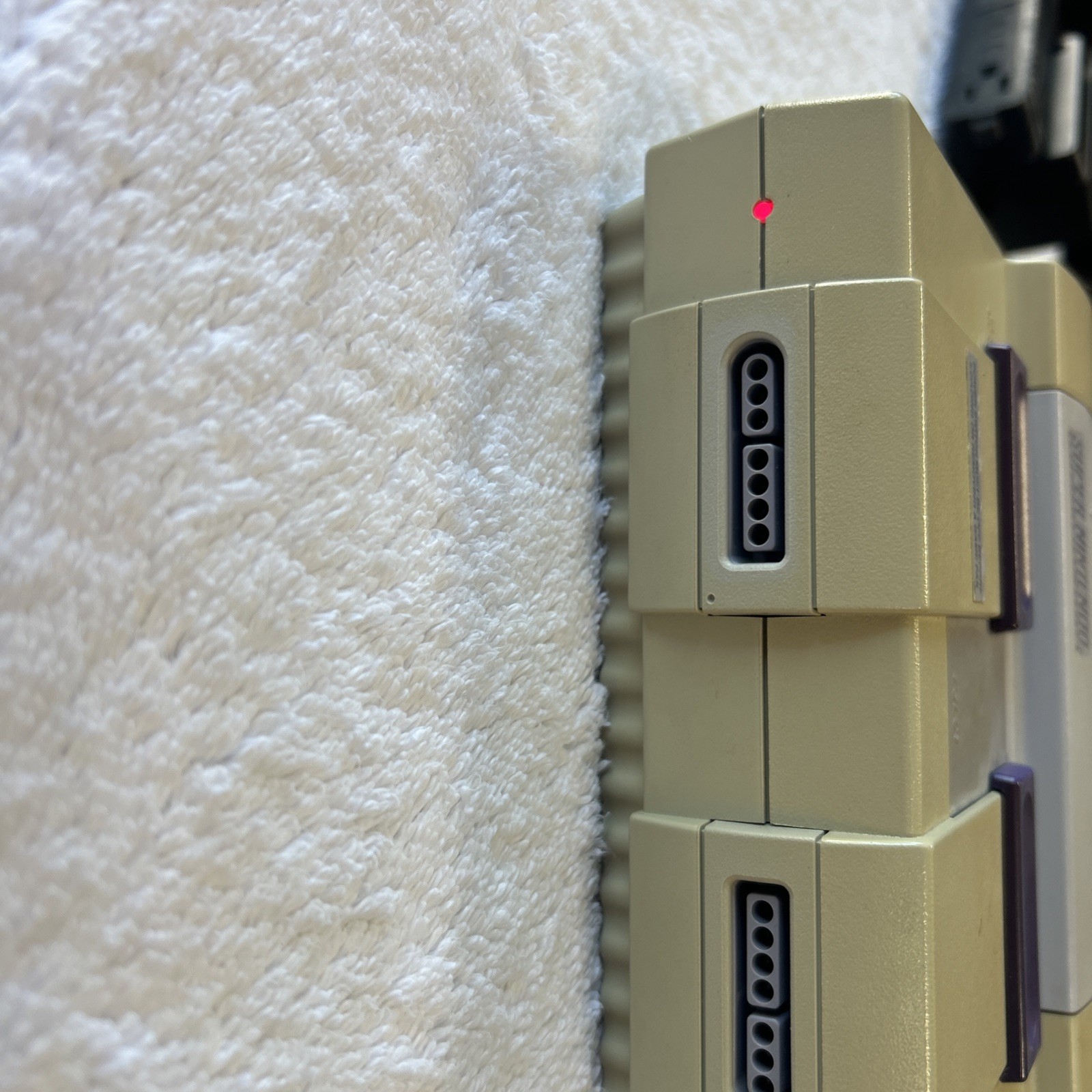 Super Nintendo console only. Includes RF Switch And Power Supply.