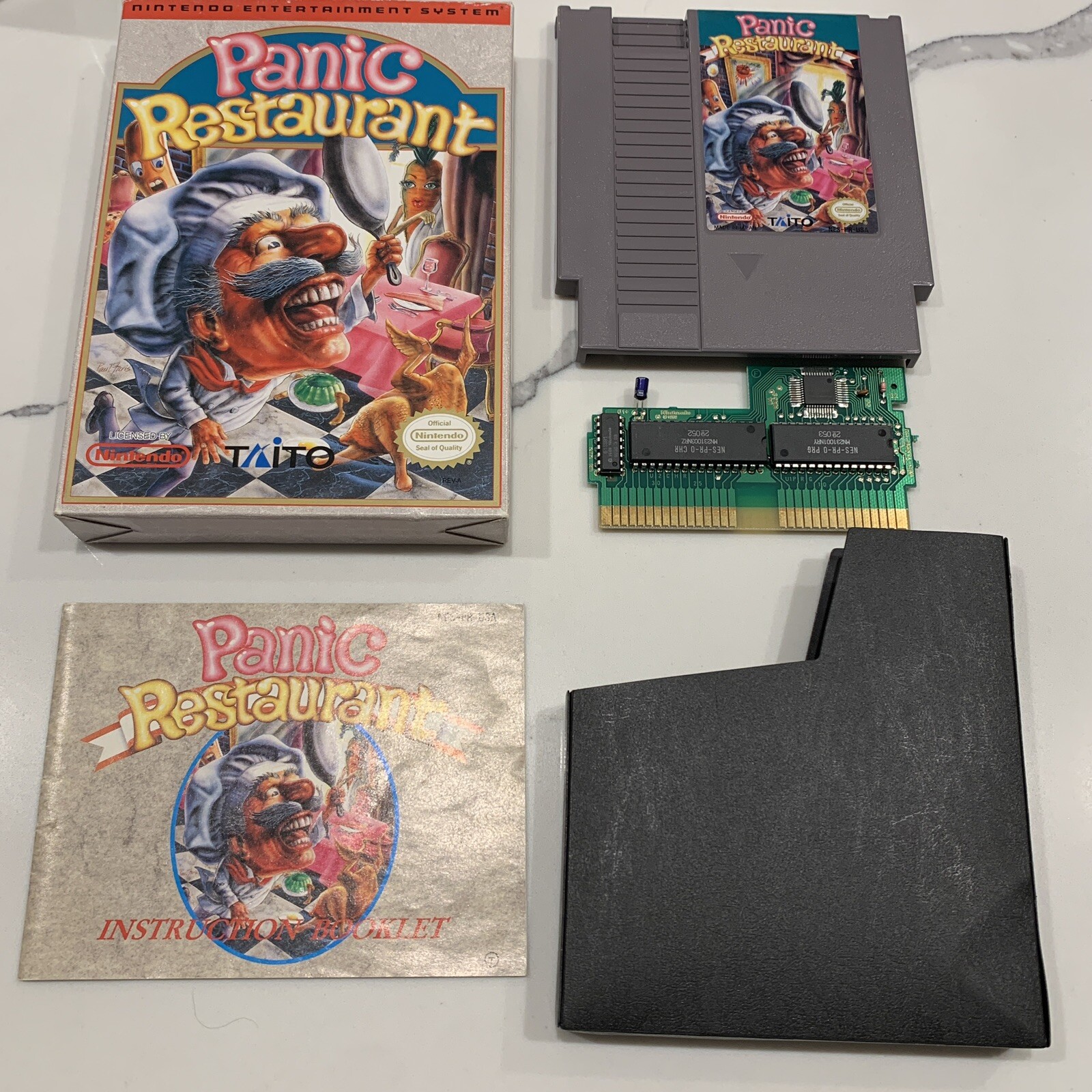 Panic Restaurant (NES, 1992) Authentic Complete CIB Manual TESTED