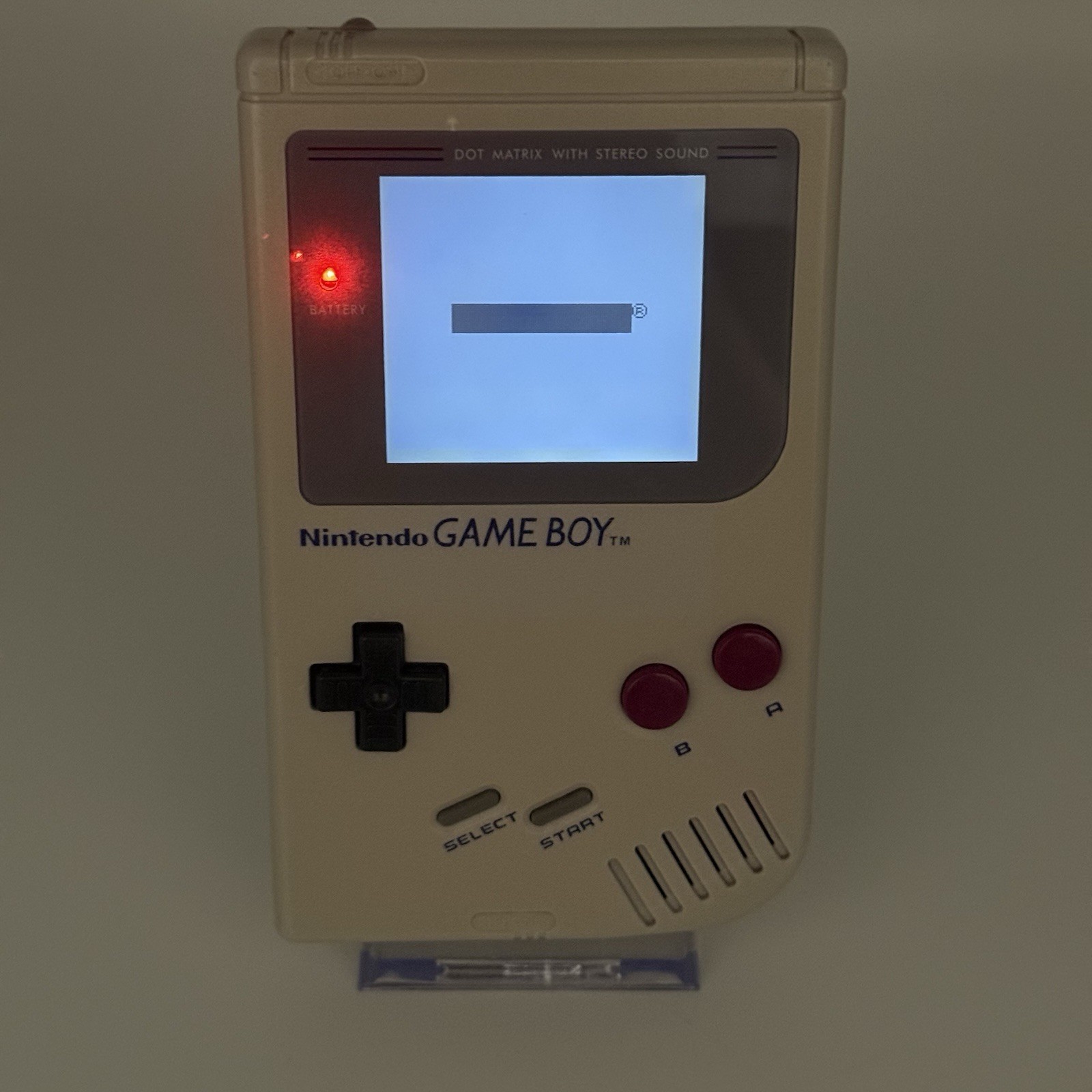 Grey Nintendo Classic Game Boy DMG With Upgraded Backlit TFT LCD Screen Console