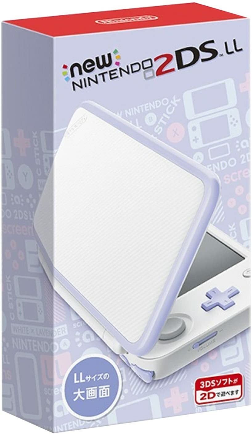 USED Japanese New Nintendo 2DS XL LL WHITE LAVENDER with all items JAN-001