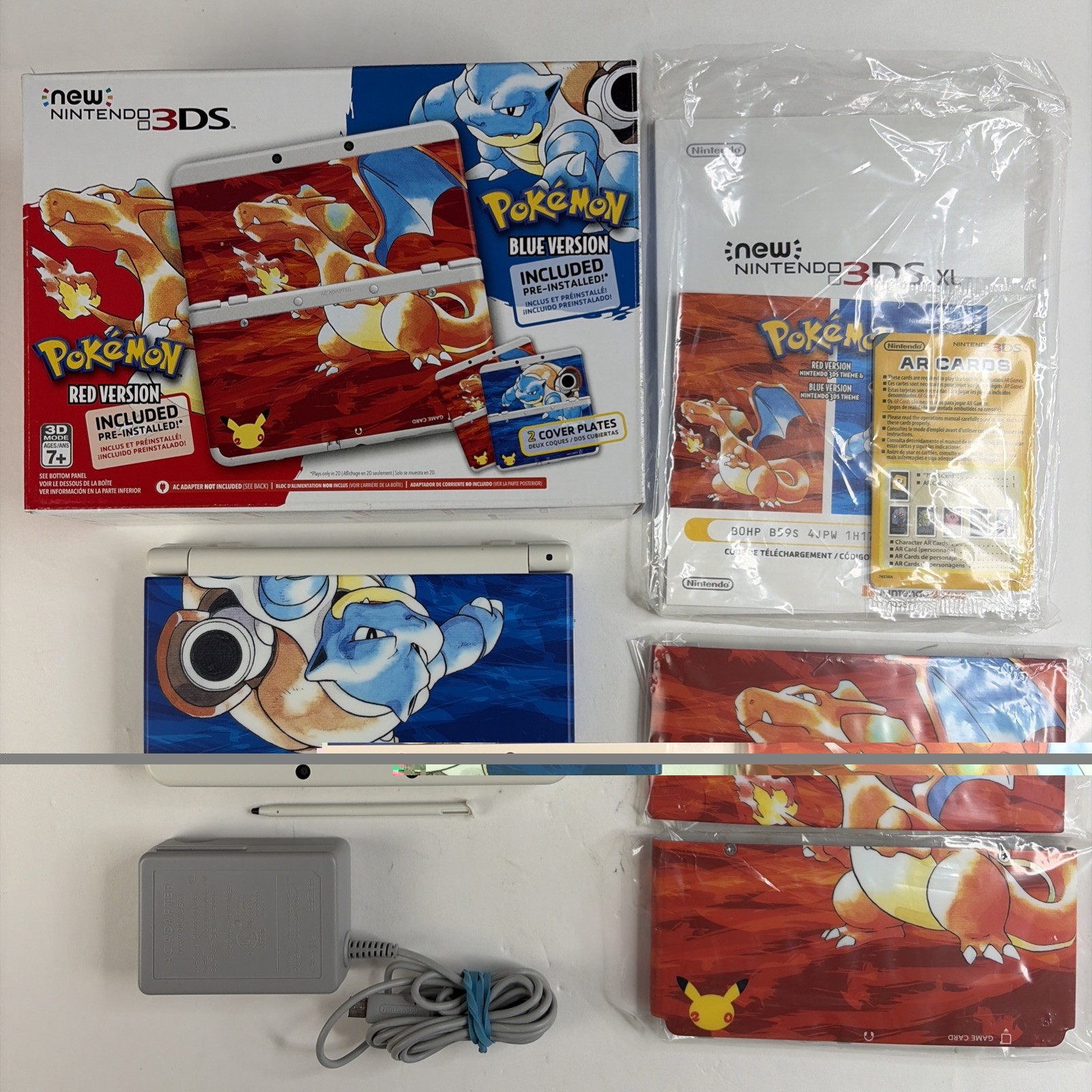 NICE! New Nintendo 3DS Pokemon 20th Anniversary Edition System Manual CIB plates