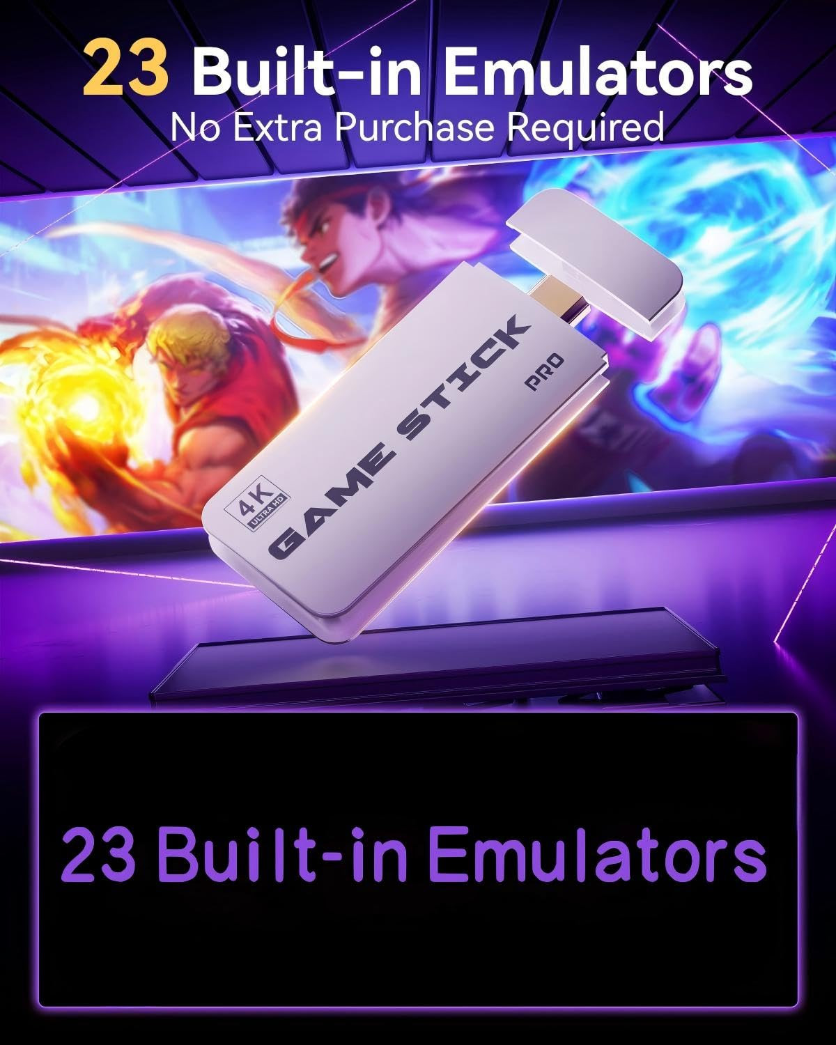 2026 Upgraded Retro Gaming Console, Retro Game Stick, 4K HD HDMI TV Game Stick,