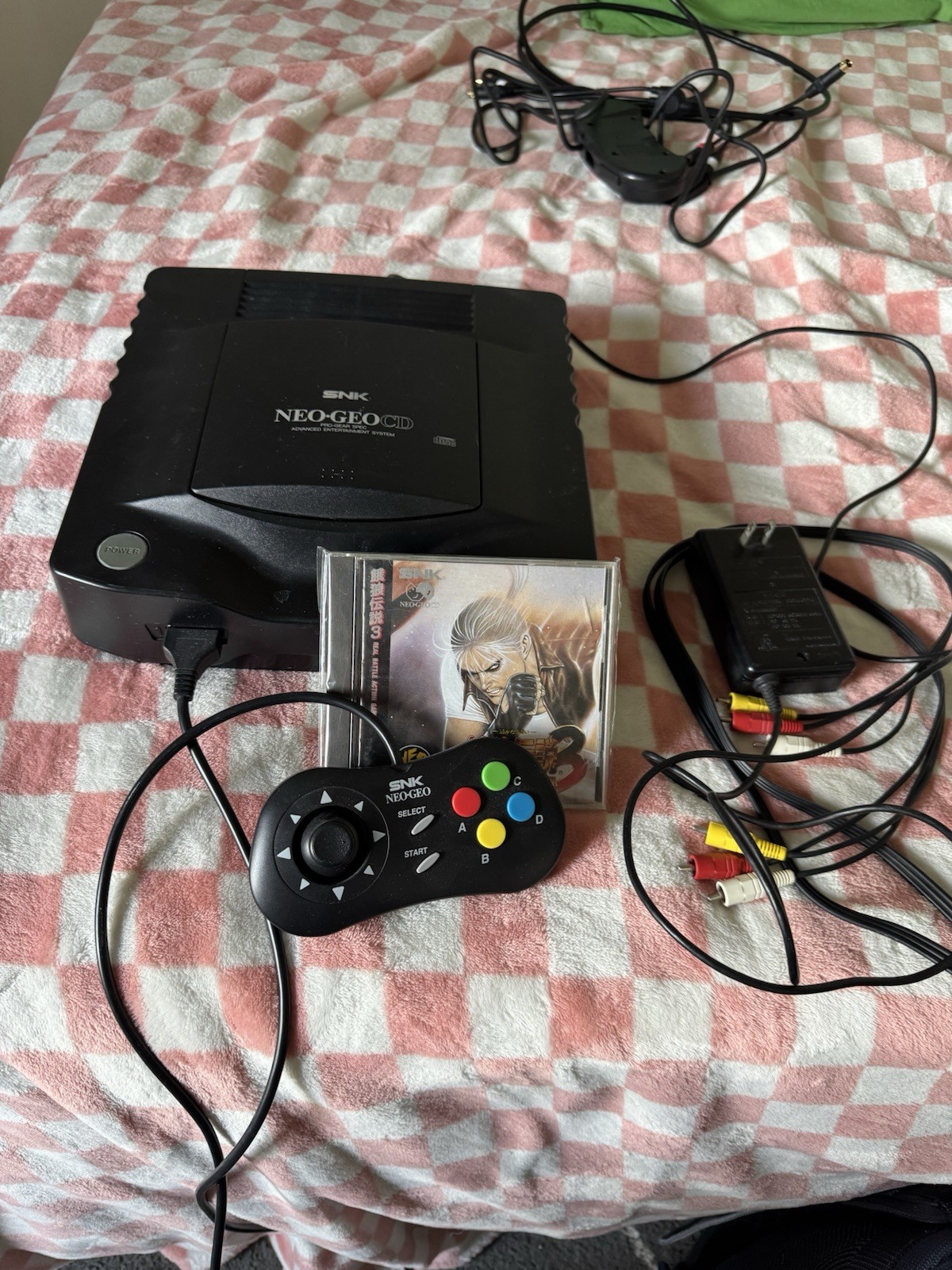 SNK NEO GEO CD NeoGeo Top Loading CD-T01 Console w/ Controller & Fatal Fury 3!