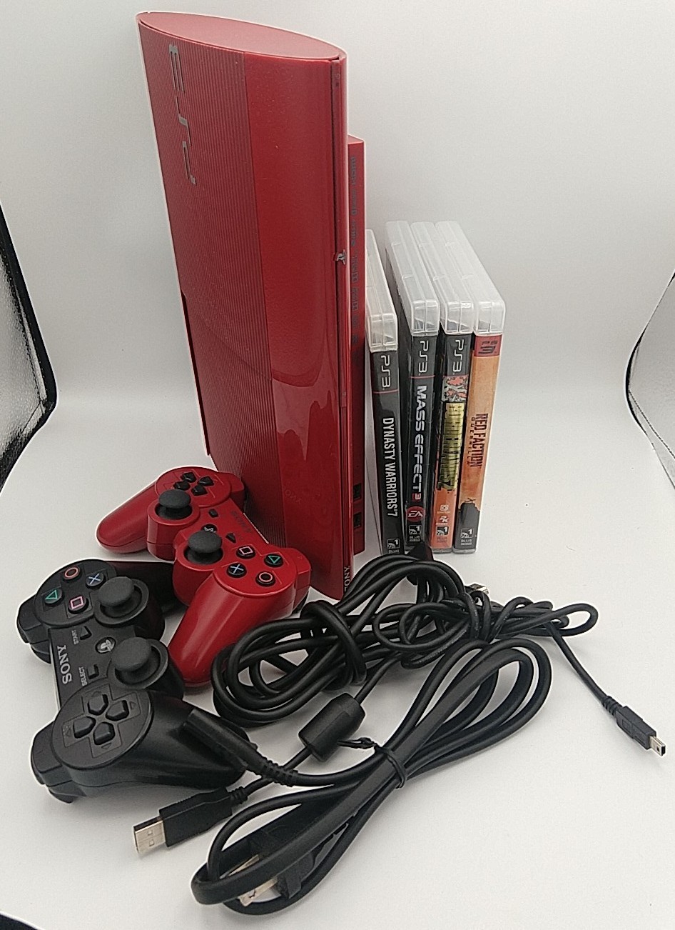 PS3 Super Slim God of War Legacy Bundle Limited Edition Red Console + MORE