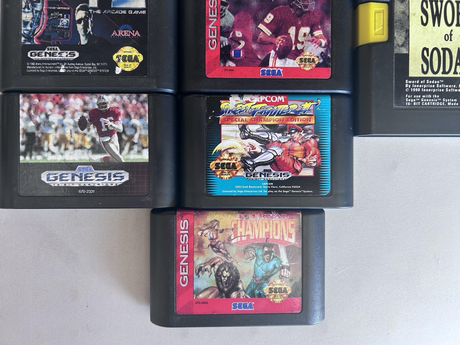 Sega Genesis Console Bundle 2 Power Sticks 9 Games 1 Controller Cables Tested