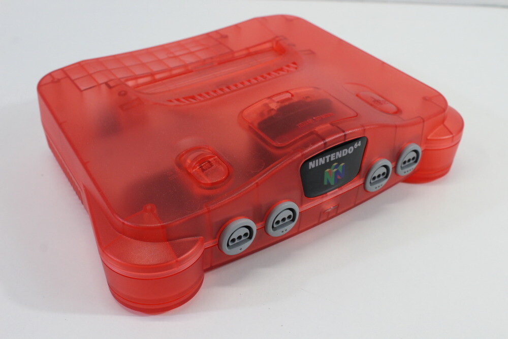 Nintendo 64 Clear Cherry Red Console Smash Bros Diddy Kong Race REGION FREE N64