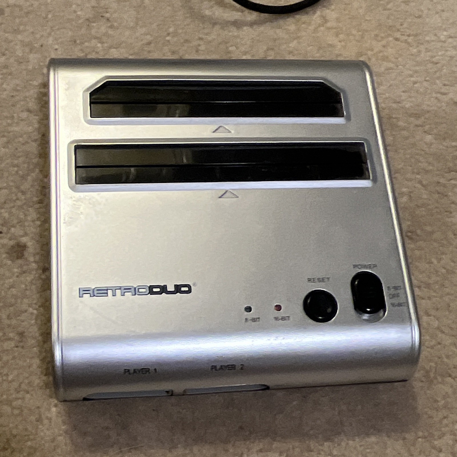 Retro-Bit RetroDuo NES/SNES Console Silver/Black Controller AV Power Adapter