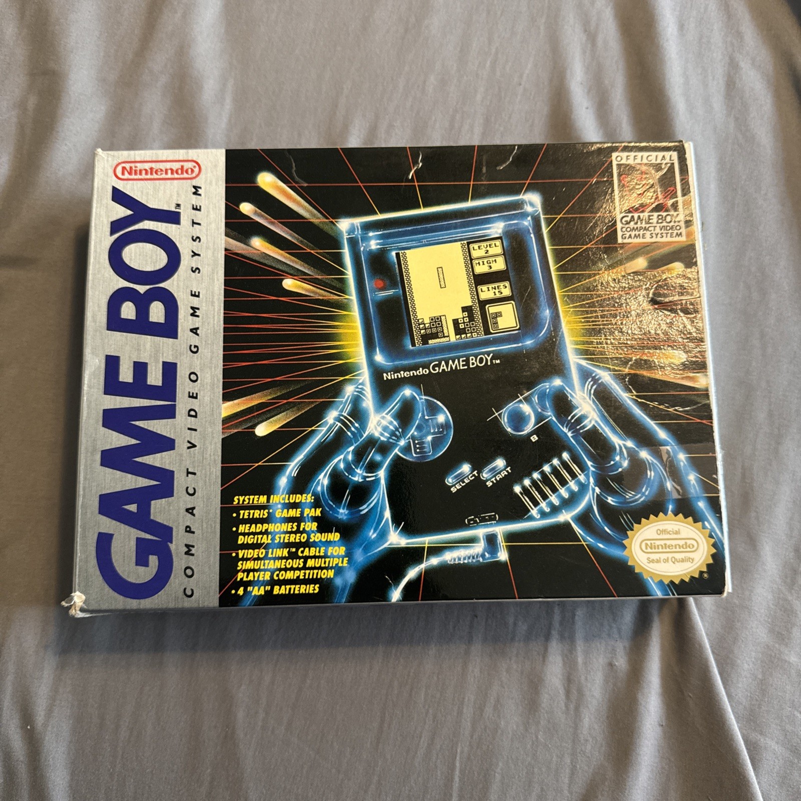 Nintendo Game Boy Open Box – Console, Headphones, Cable, Manuals (NO TETRIS)