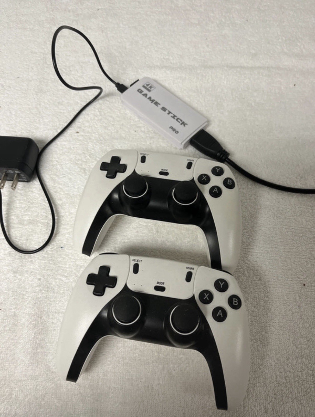 Game Stick Pro 4K HDMI Video Game Console Dongle w/ 2 Controllers Black/White