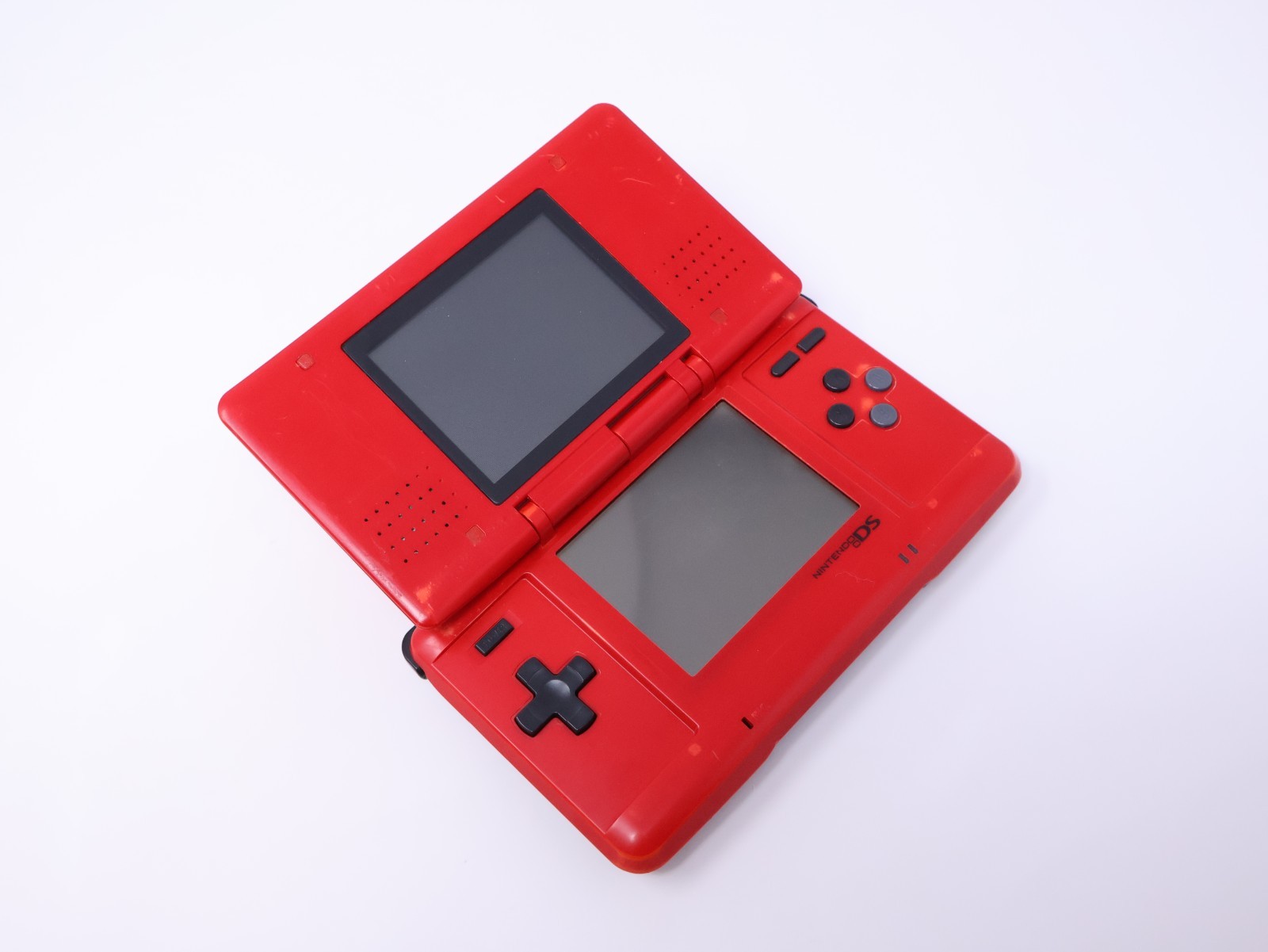 Nintendo DS Handheld System Tested Working Lava Red w/ Charger & Stylus