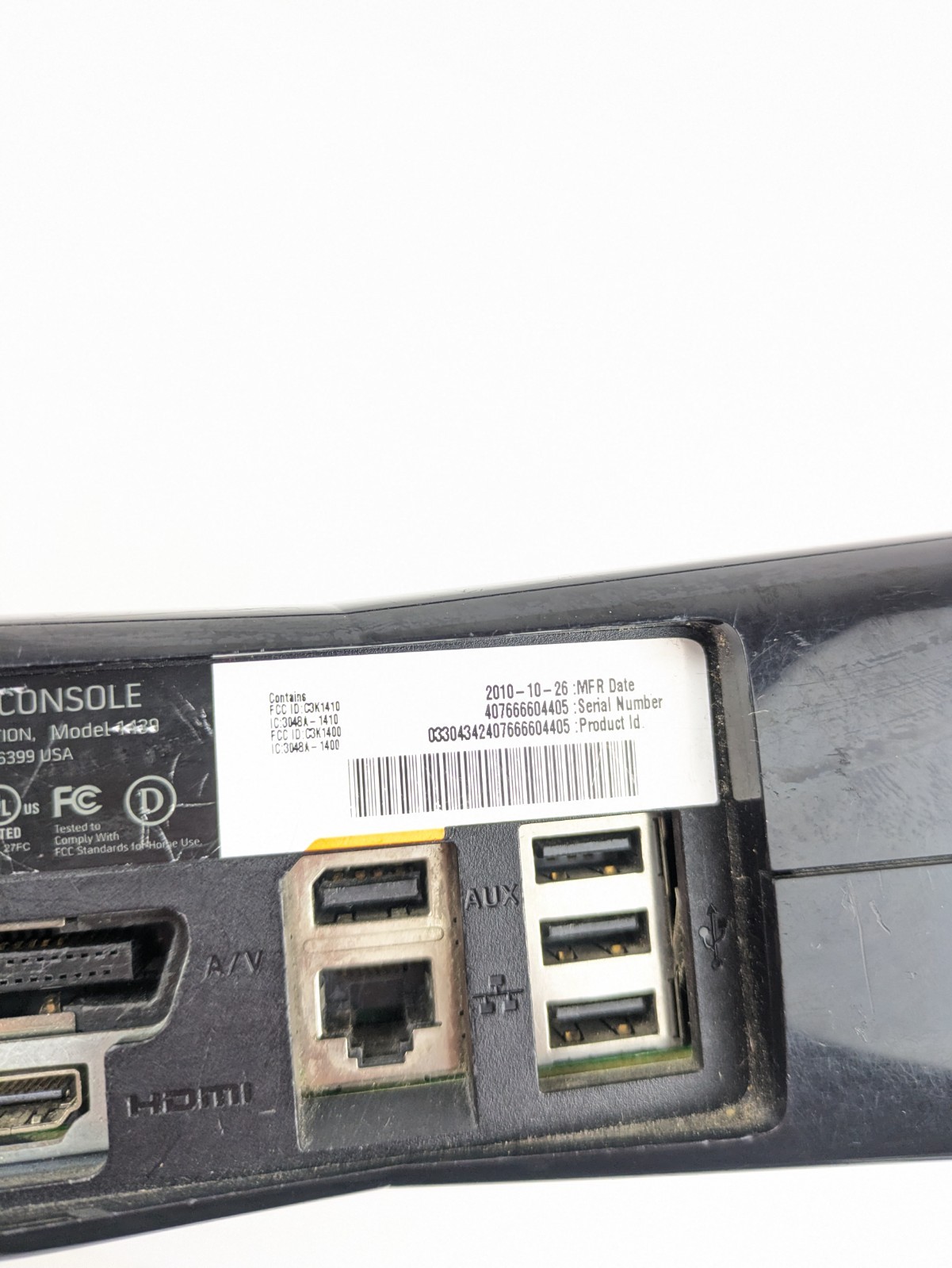 Microsoft Xbox 360 Slim No Hard Drive Glossy Black Model 1439 8
