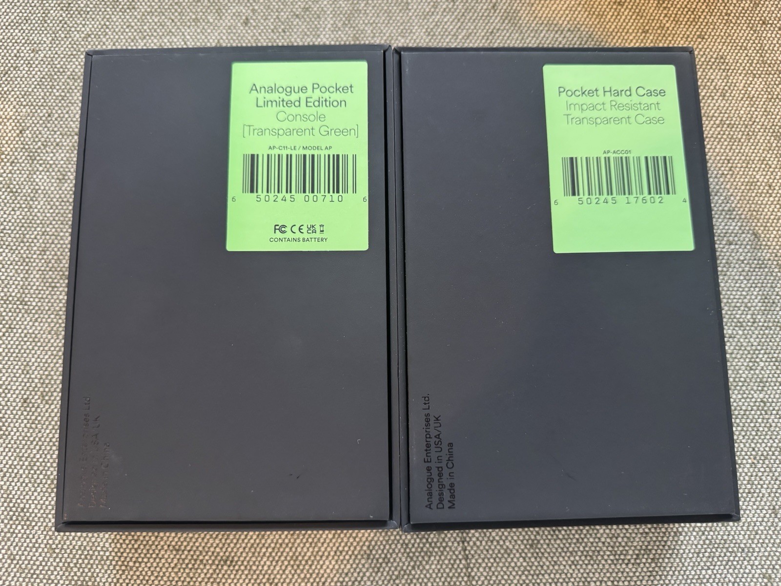 Analogue Pocket Transparent Green + Hard Shell Case in Original Boxes