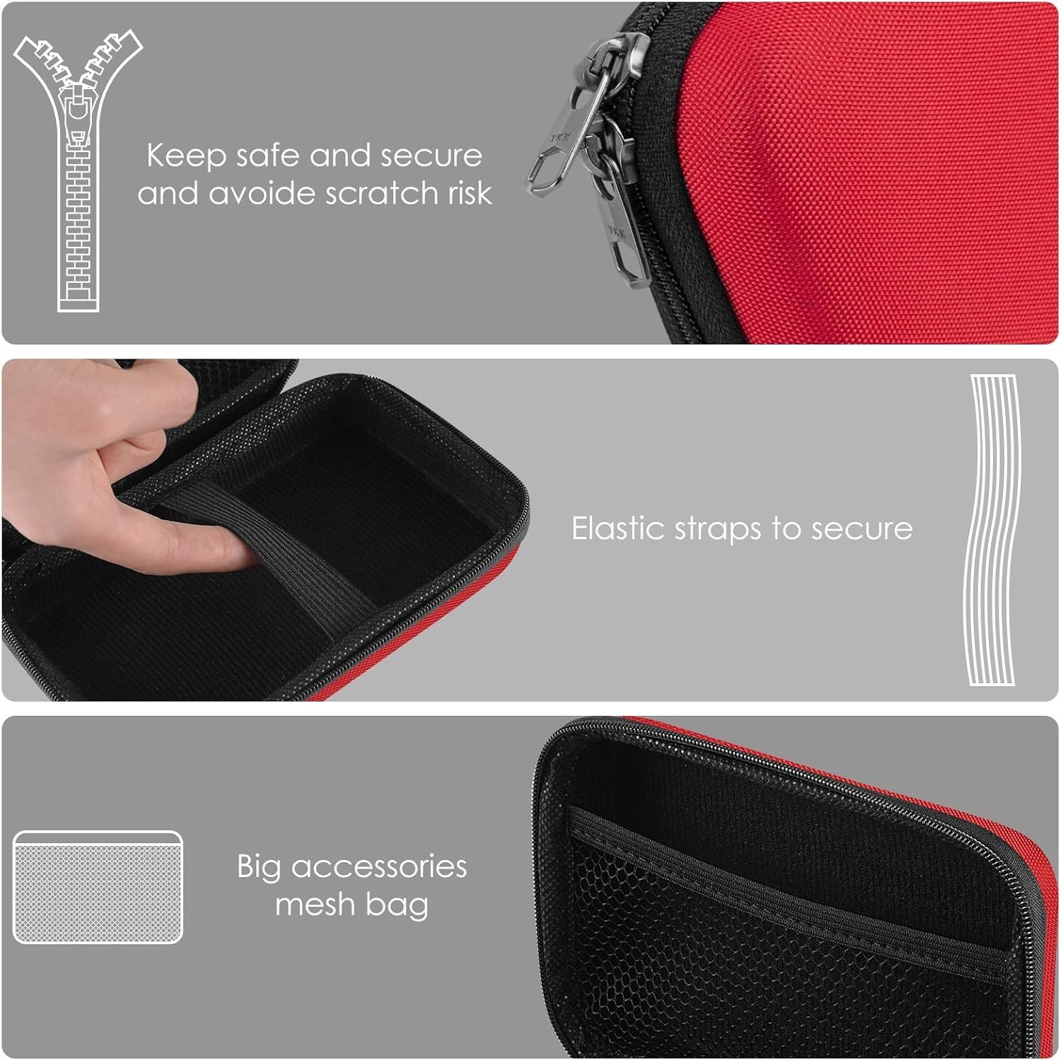 Compact EVA Game Console Case with Mesh Pockets – Ideal for Travel, 6.3″ x 4.13″