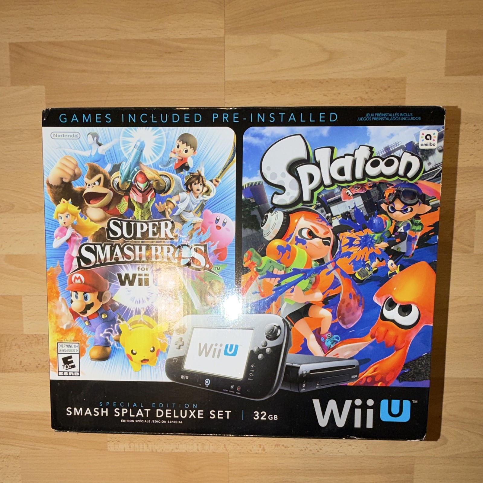 NEVER OPENED Nintendo Wii U Special Edition Smash Splatoon Deluxe Set 32GB Black
