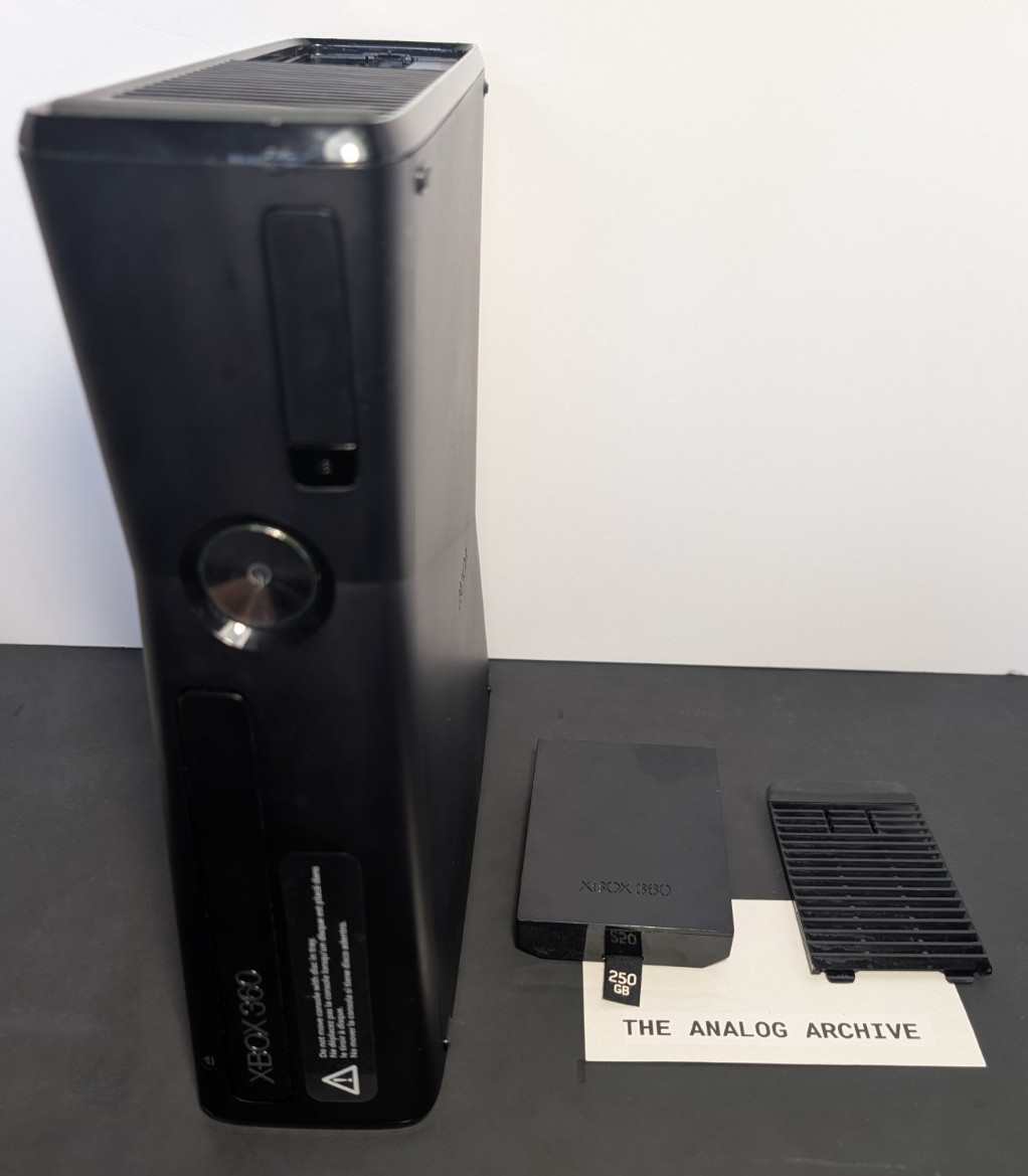 Xbox 360 S Console 250GB Bundle – 2 Controllers, Power Cable, Composite AV Cable