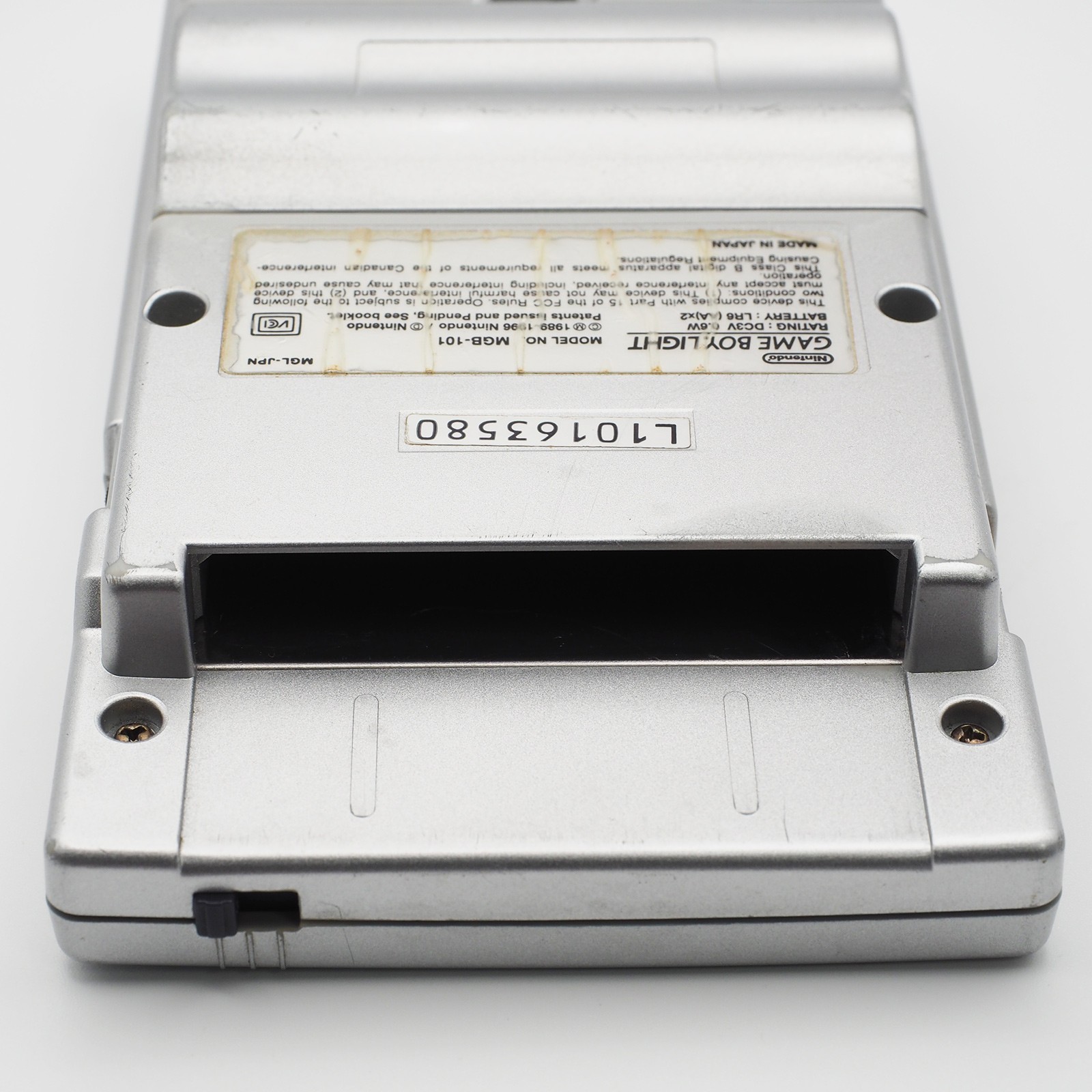 Nintendo Game Boy Light SILVER console MGB-101 WORKING CLEANED #0141_32[VG]