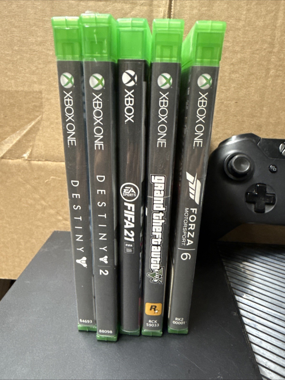 Microsoft Xbox One Console W Pwr Cable- Black – Model 1540 – BUNDLE PKG W 5games