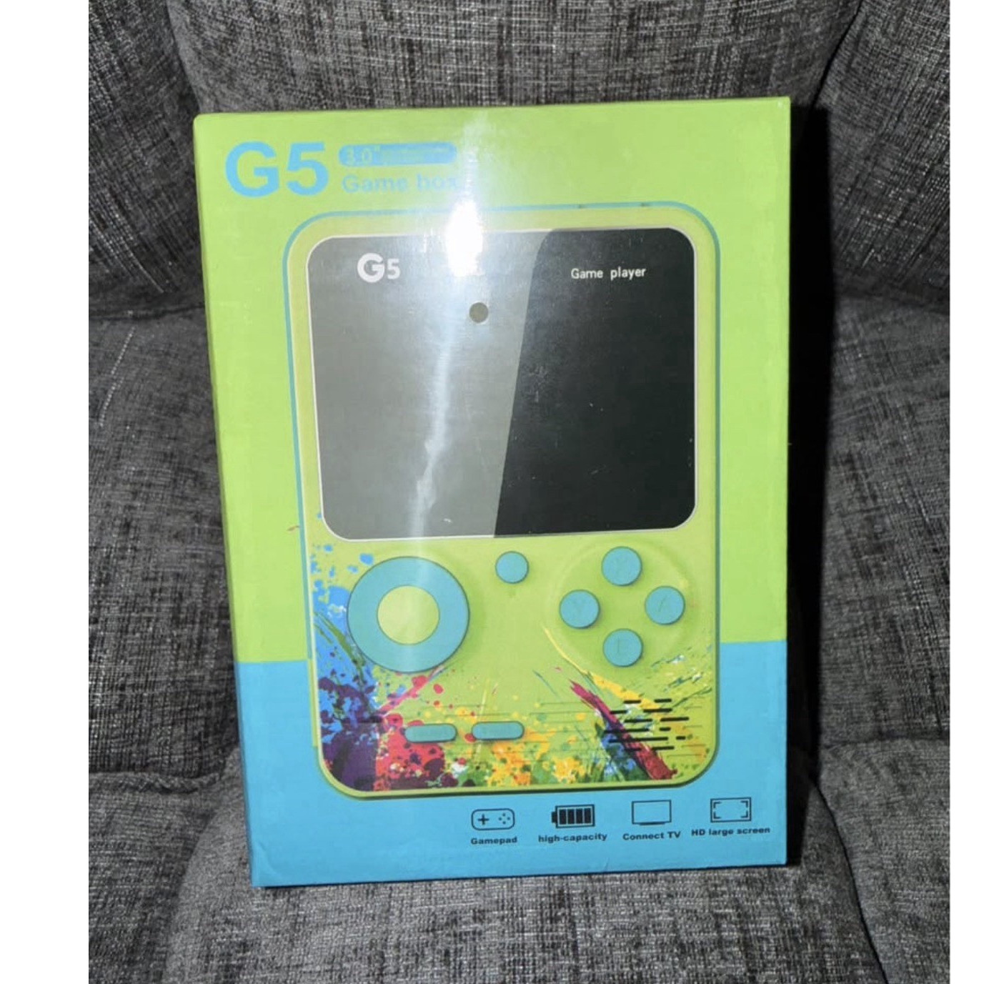 500 games built in – G5 Game Box Handheld w/ Backlit Screen, TV Out, purple