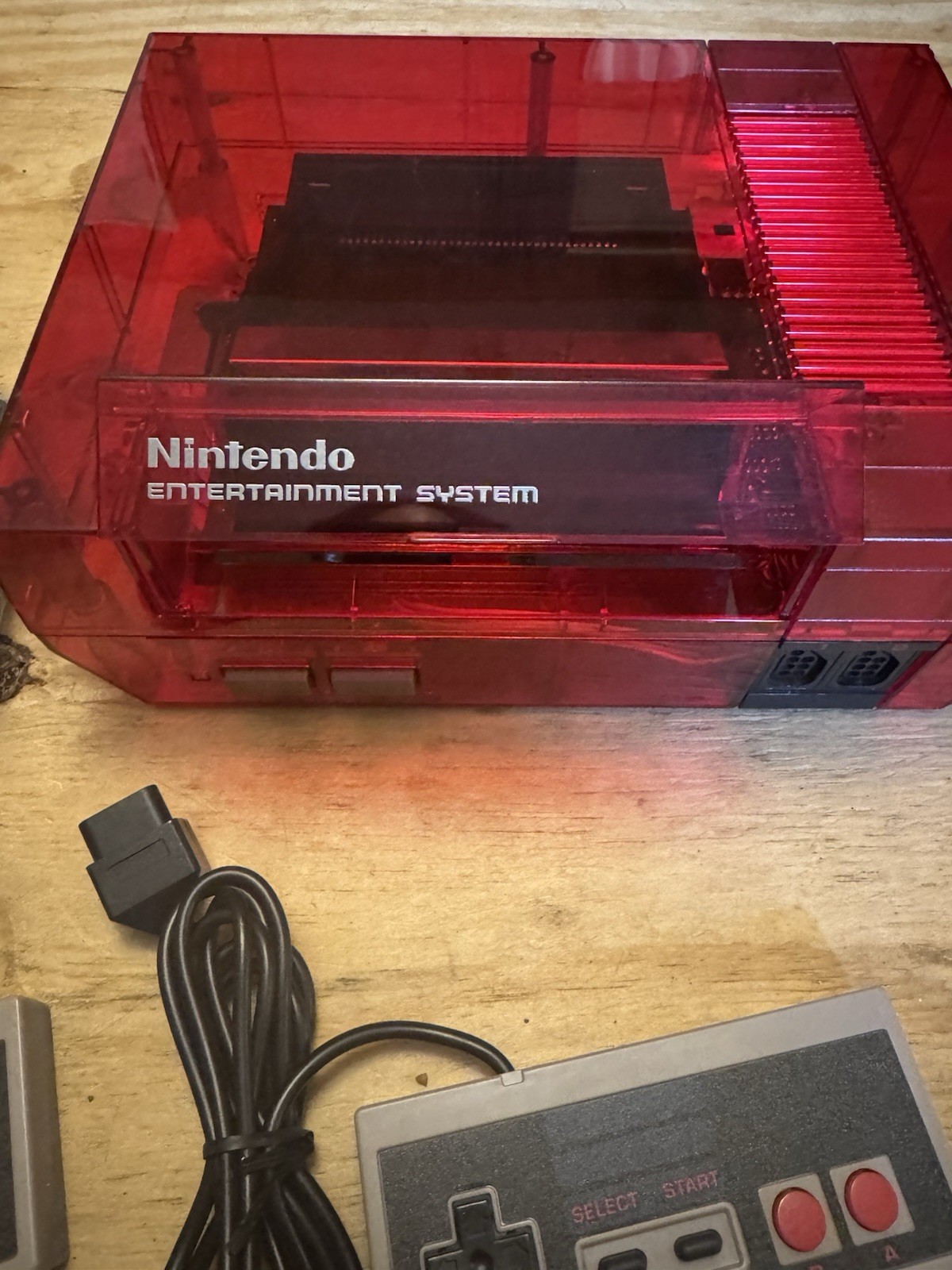 Custom Transparent Red Nintendo Entertainment System Console NES
