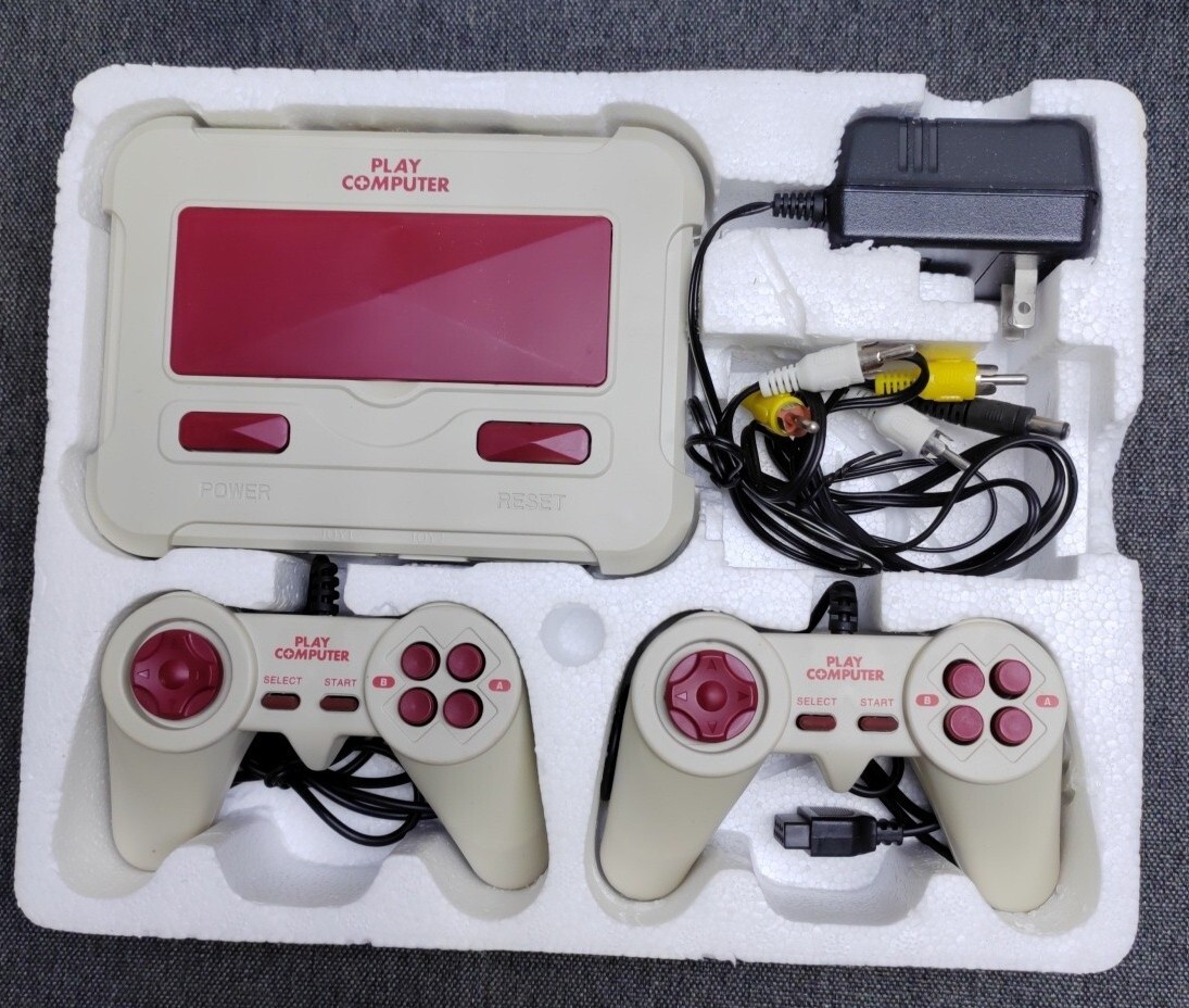 YSN Play Computer Famicom Console Clone with 9 in 1 Games – White