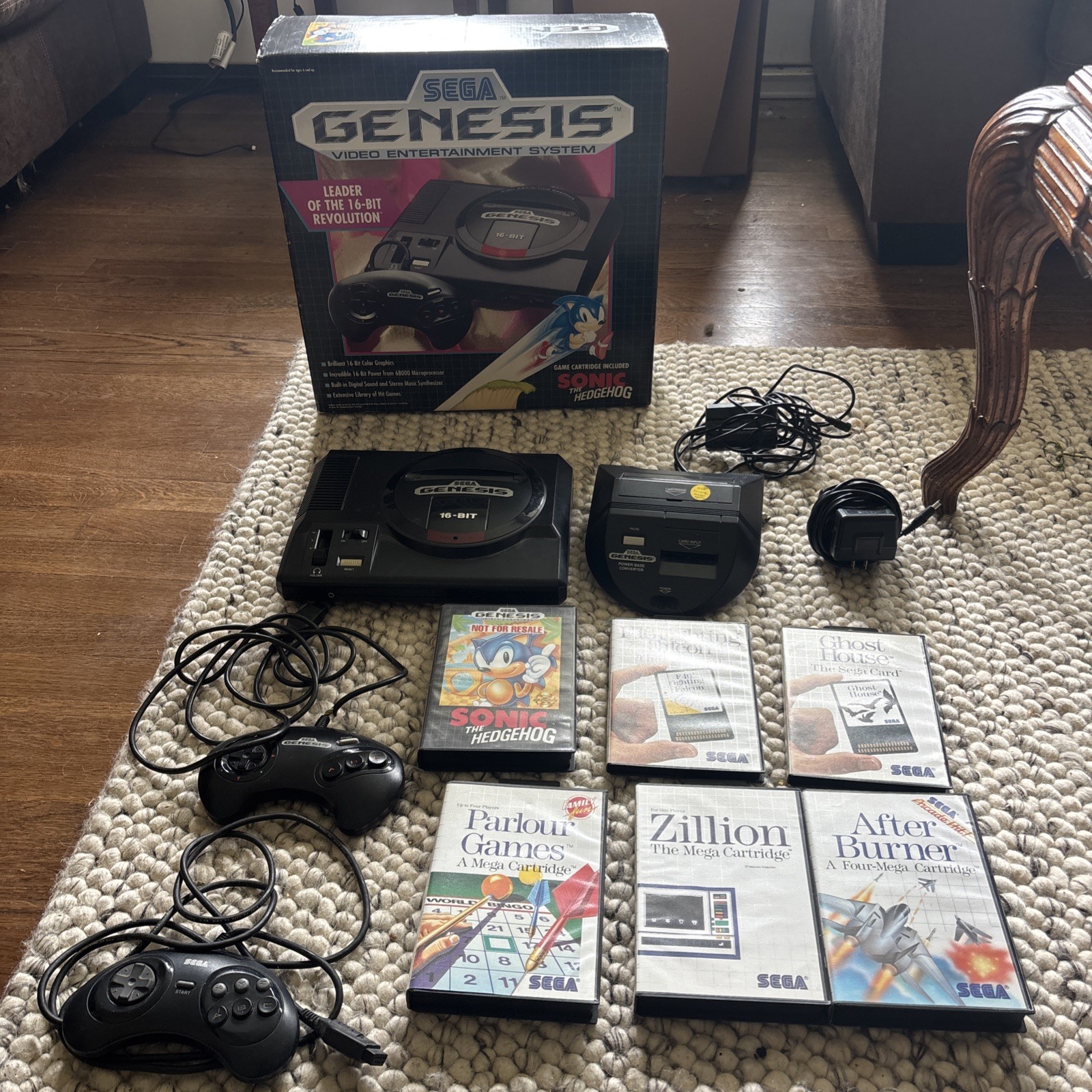 SEGA SUPER SALE- Console With Wires And Controller- Original Box-Converter-Games