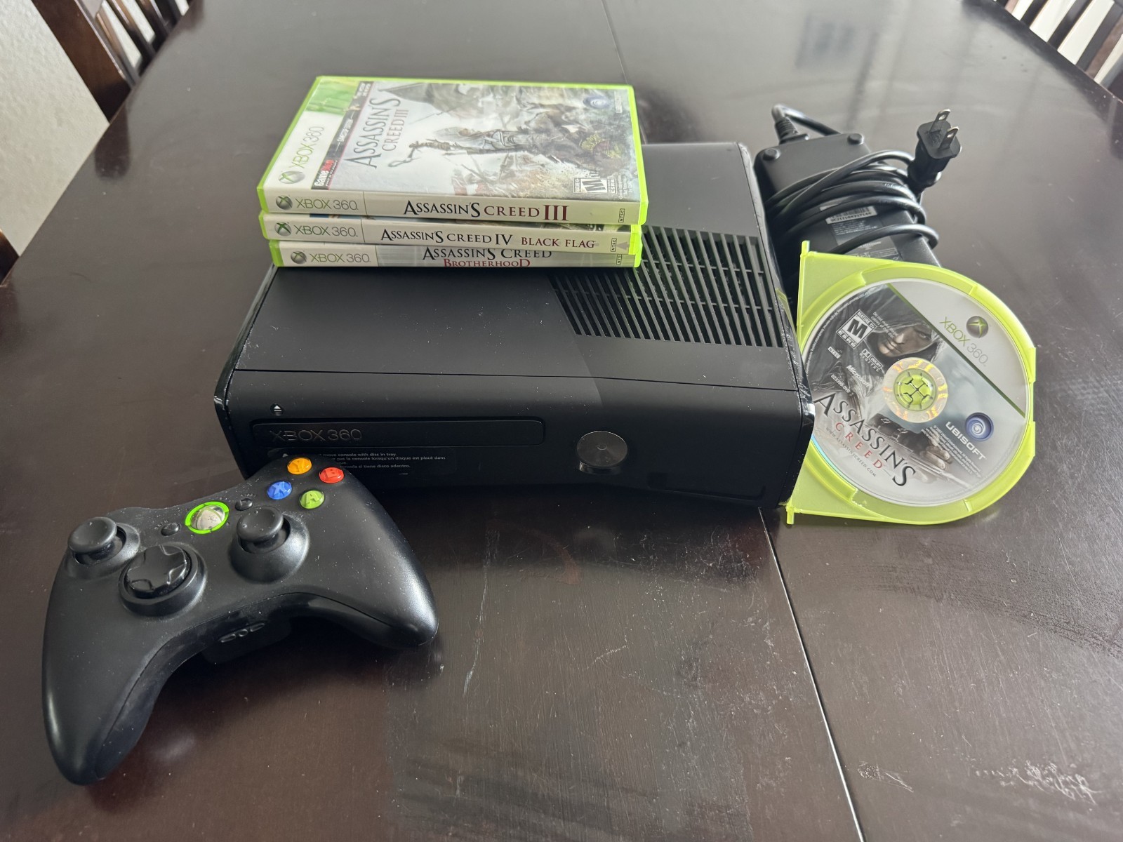 Xbox 360 Console Assassins Creed Bundle 4GB-Black (Tested And Working)
