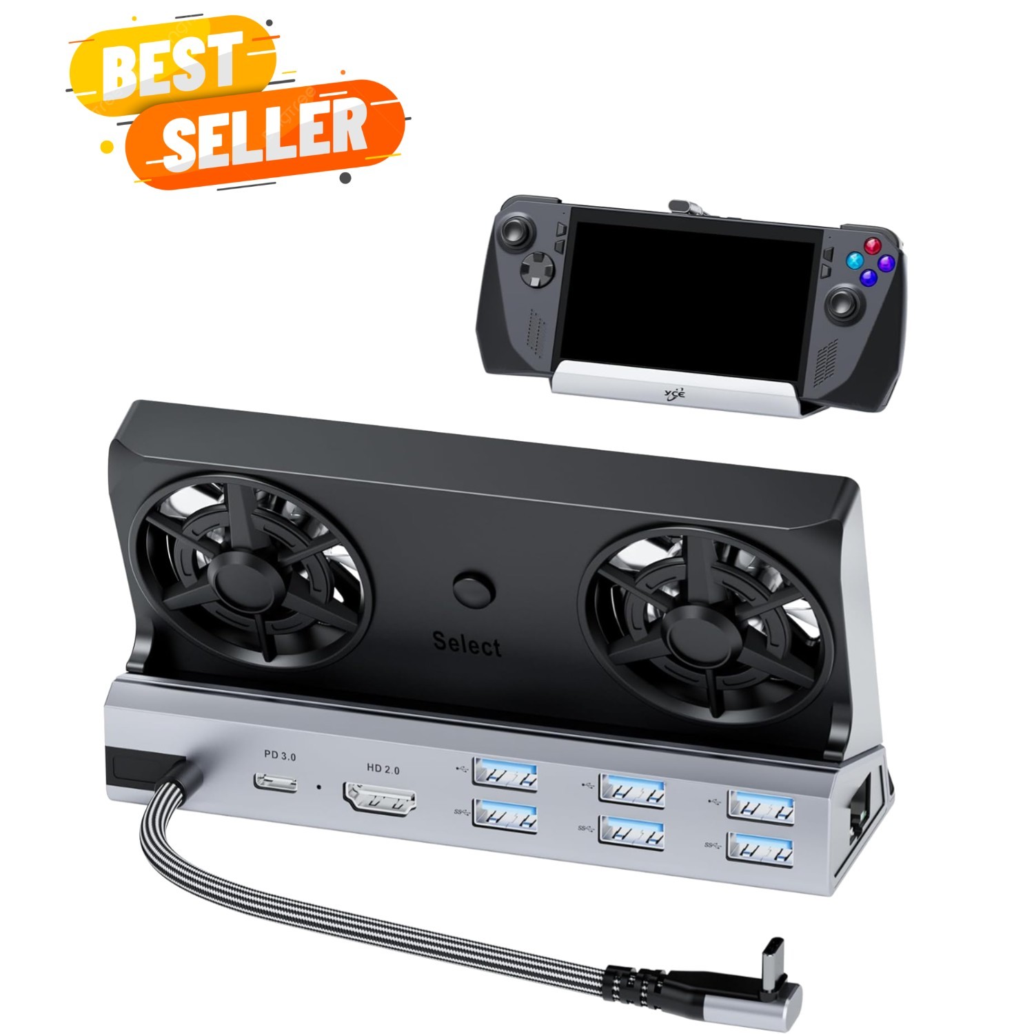 Multi-Device 12-in-1 Docking Station with 4K Output, 6 Ports & Cooling Fans